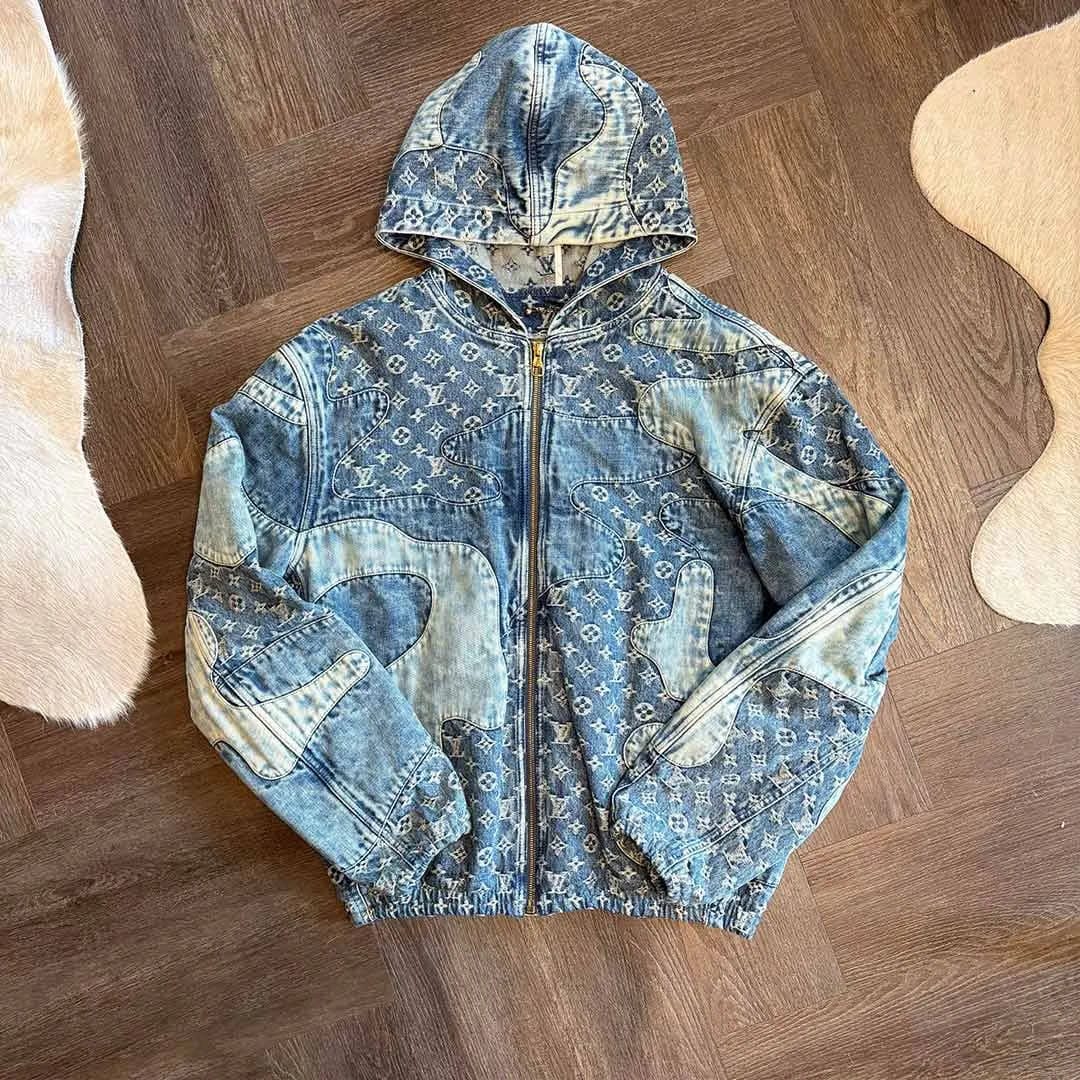 Chrome Hearts Louis Vuitton Denim Monogram Zip Up Jacket