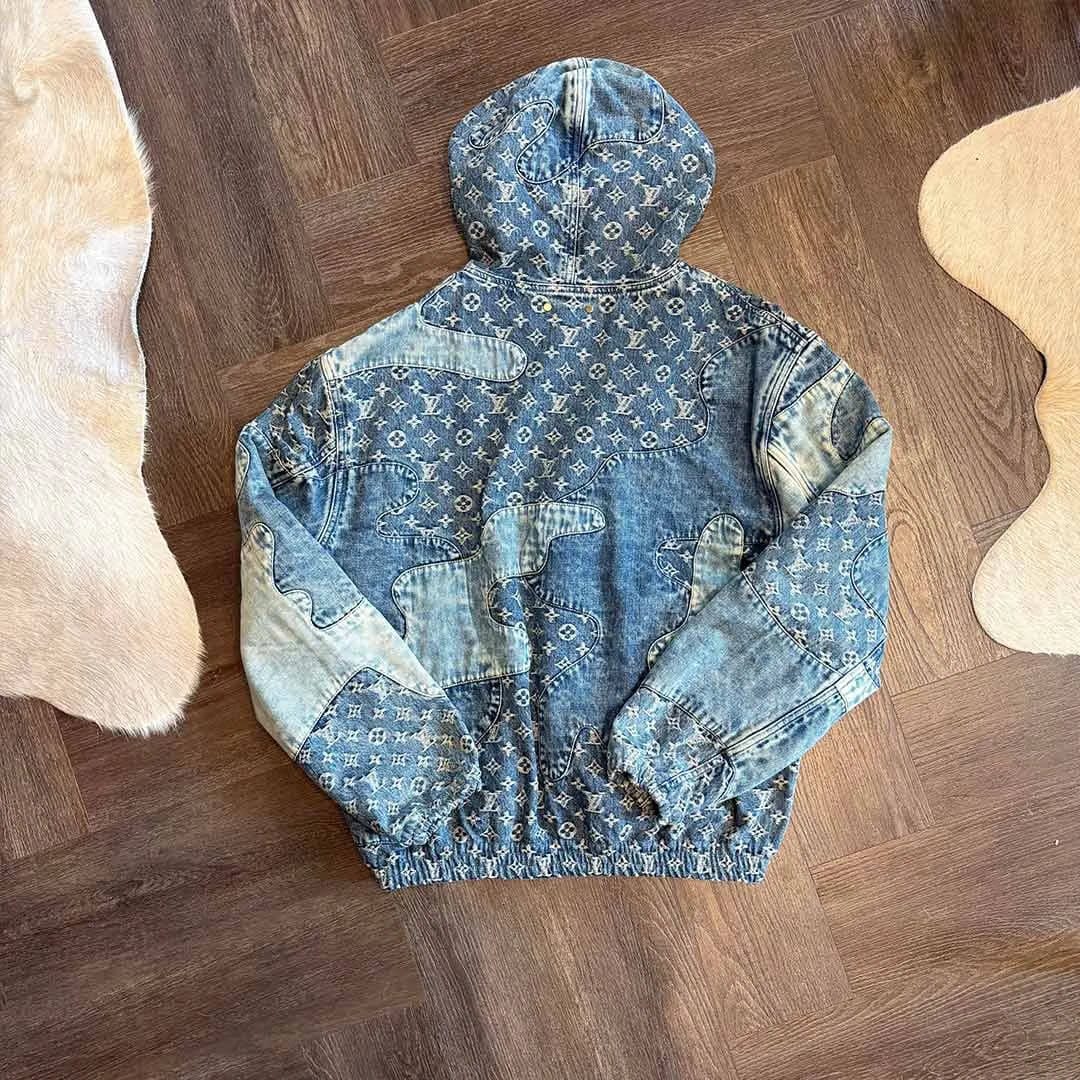 Chrome Hearts Louis Vuitton Denim Monogram Zip Up Jacket