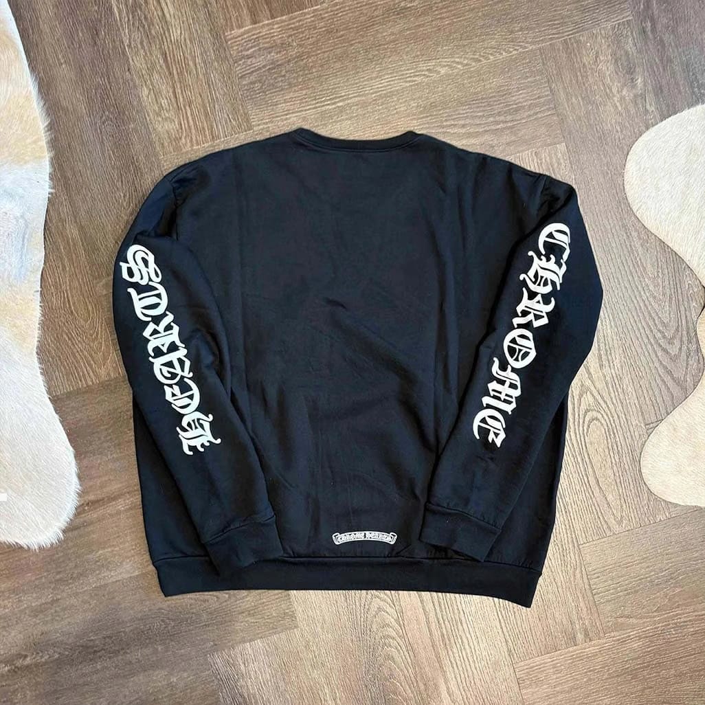 Chrome Hearts Vertical Logo Black Sweatshirt