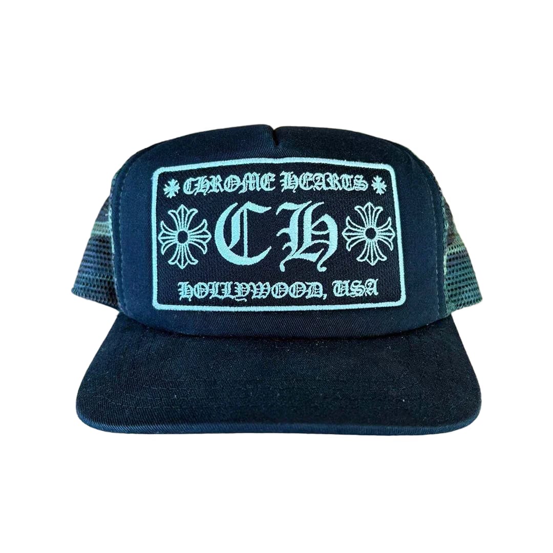 Chrome Hearts Black Camo Mesh Hollywood Cap