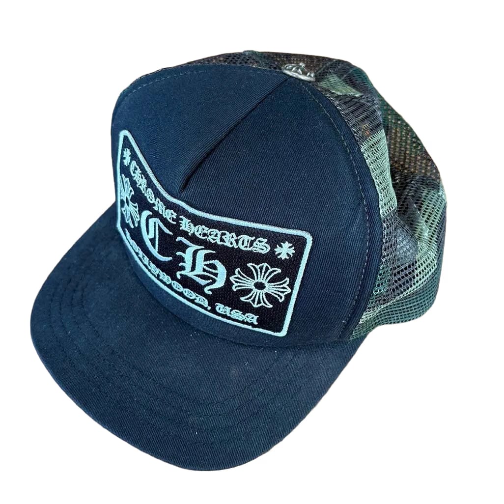 Chrome Hearts Black Camo Mesh Hollywood Cap