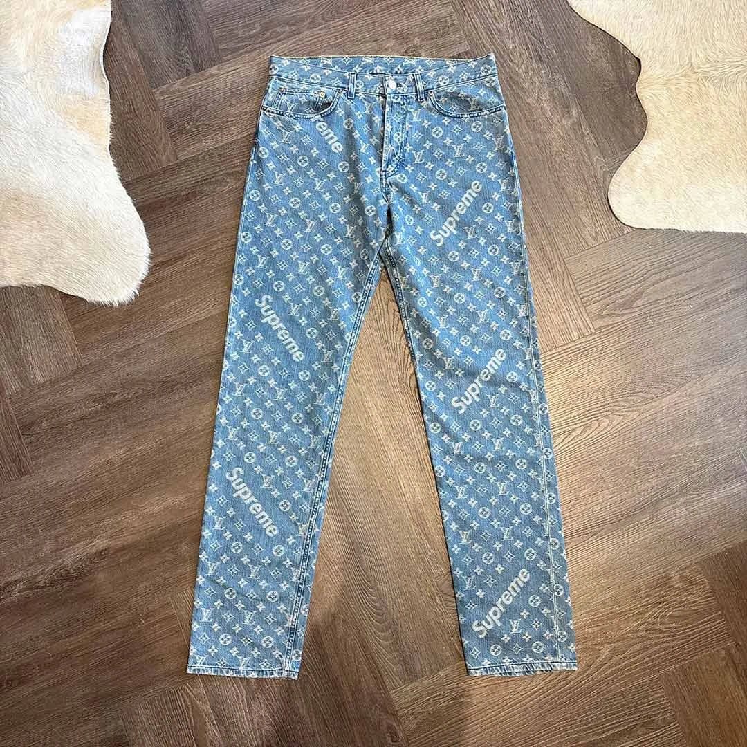 Louis Vuitton Supreme Louis Vuitton Monogram Blue Jeans