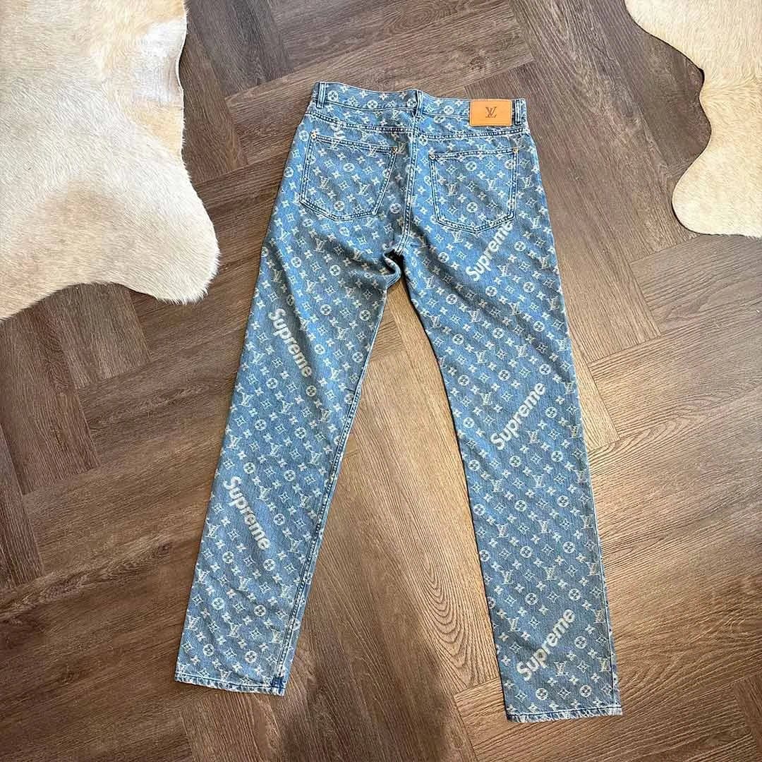 Louis Vuitton Supreme Louis Vuitton Monogram Blue Jeans