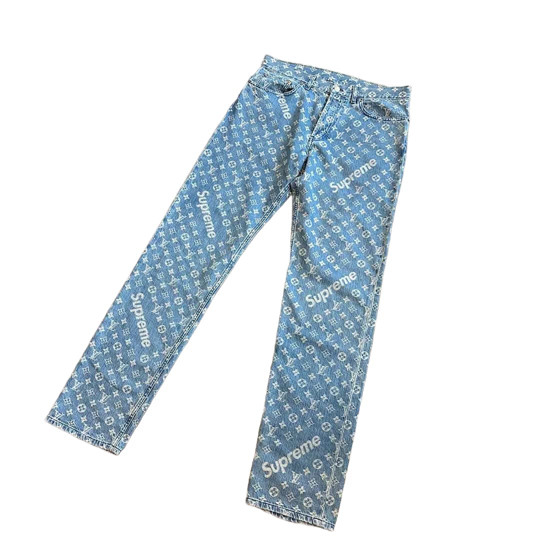 Louis Vuitton Supreme Louis Vuitton Monogram Blue Jeans
