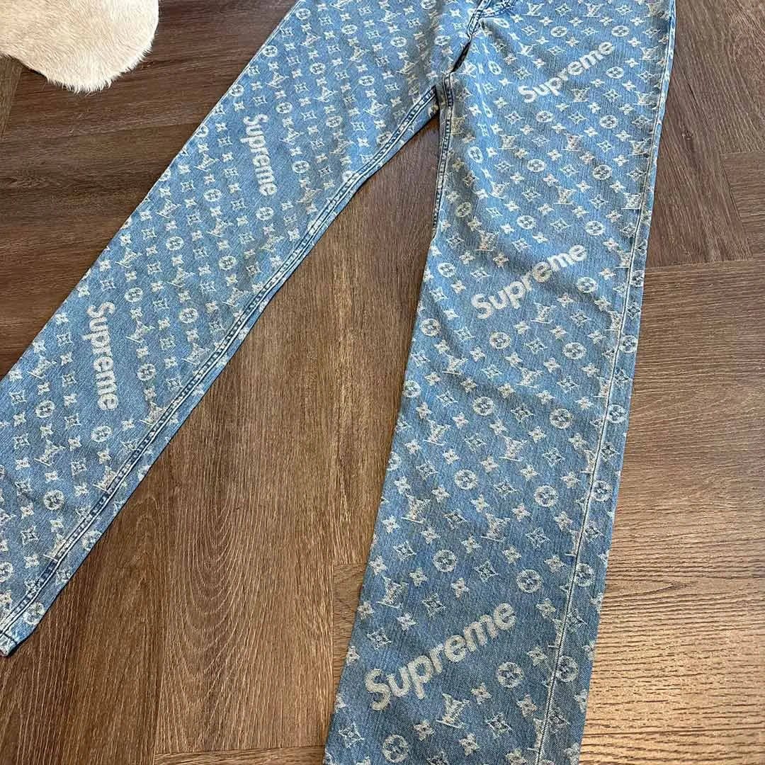 Louis Vuitton Supreme Louis Vuitton Monogram Blue Jeans