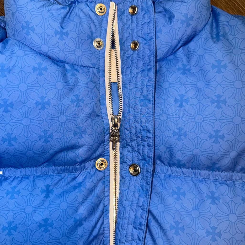 Chrome Hearts Blue Puffer Jacket