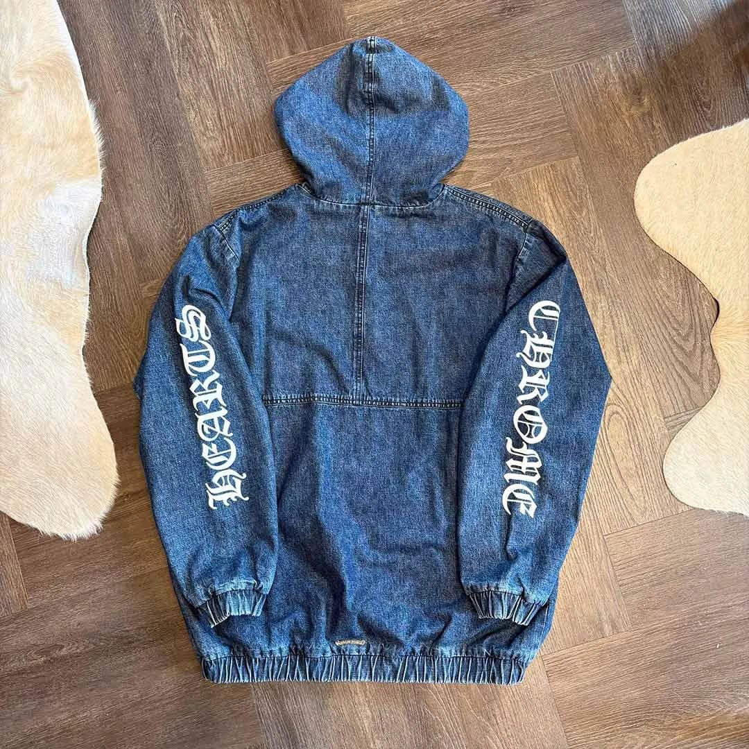 Chrome Hearts Blue Denim Triple Patch Jacket