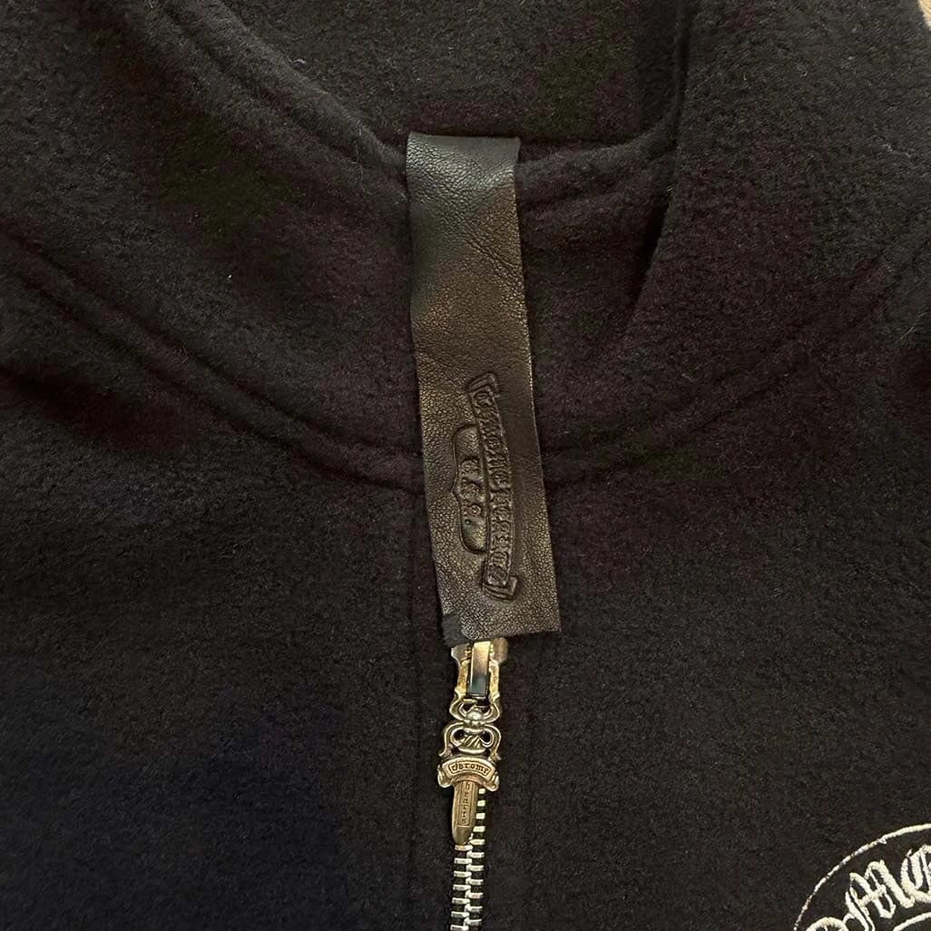 Chrome Hearts Half Zip Horse Shoe Fleece Jacket Black