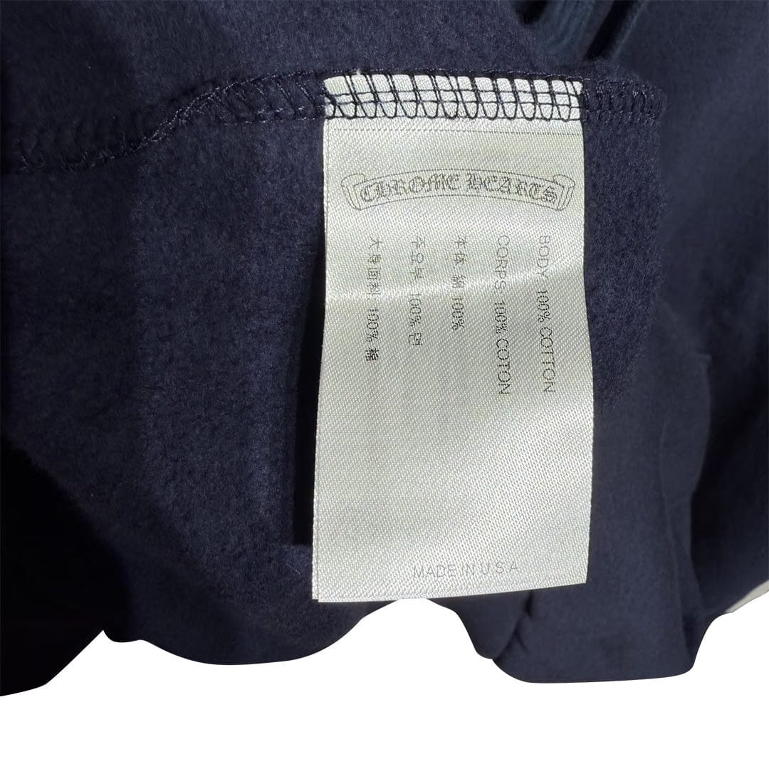 Chrome Hearts Script Logo Hoodie Navy Yellow