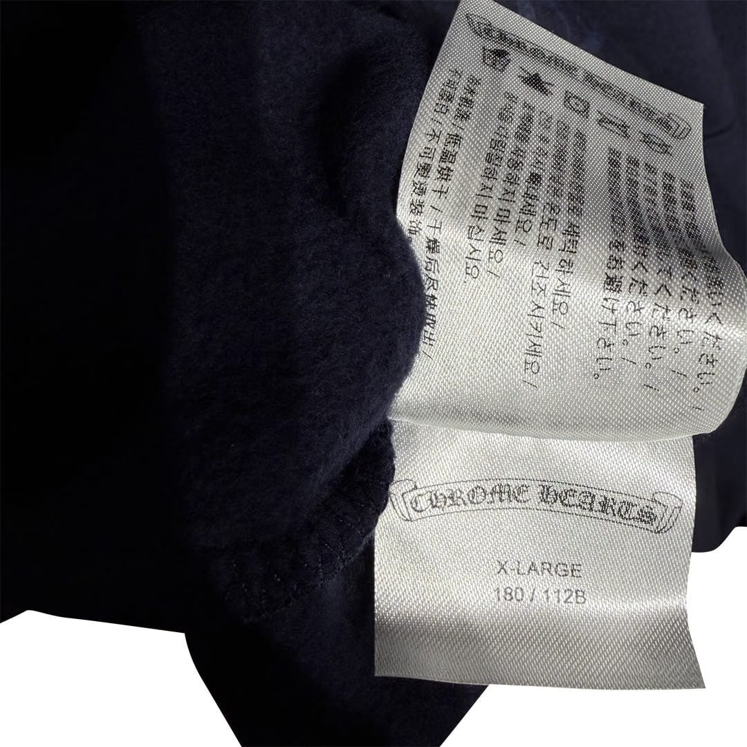 Chrome Hearts Script Logo Hoodie Navy Yellow