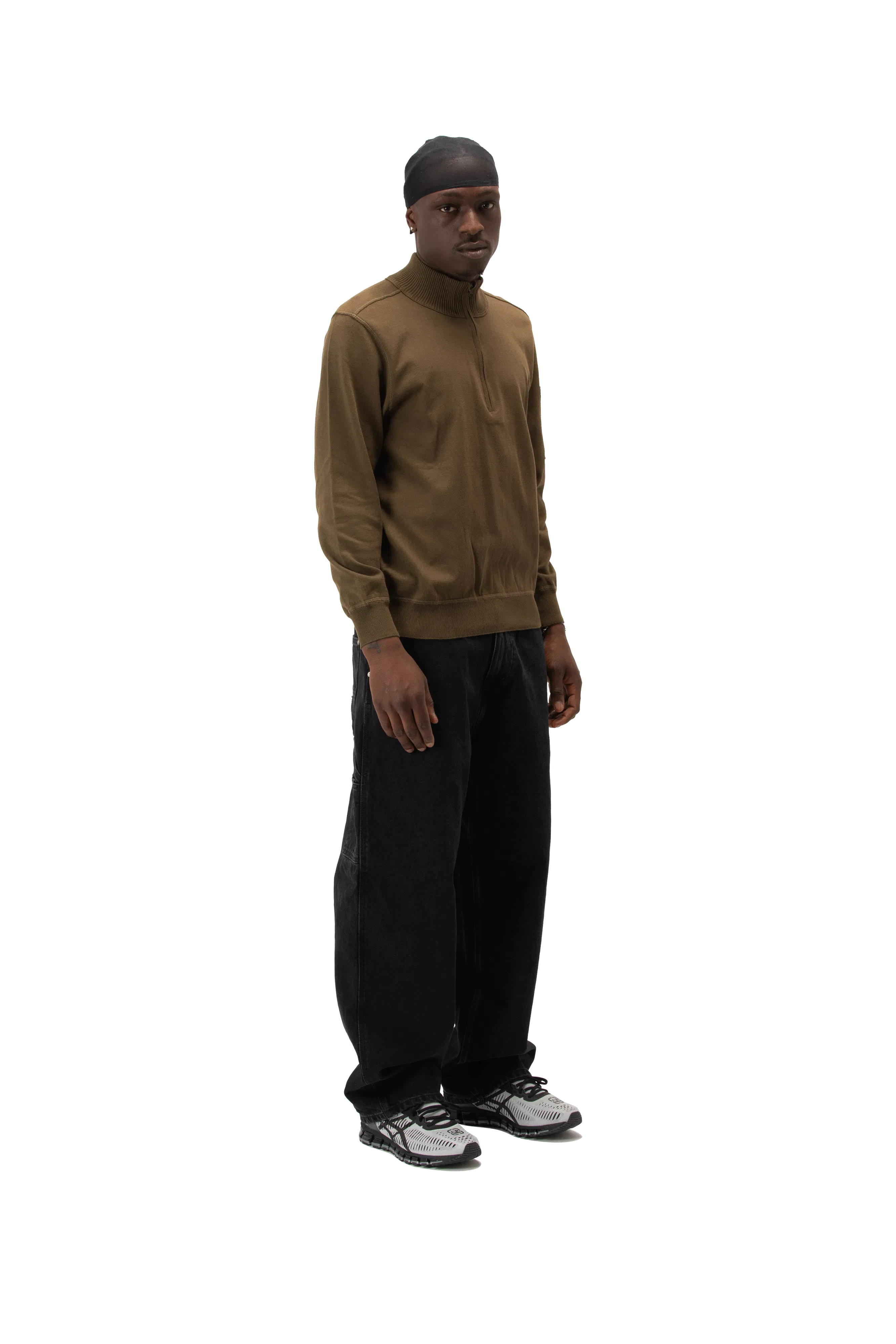 C.P. Company Cotton Sea Island Half Zip Lens Sweater