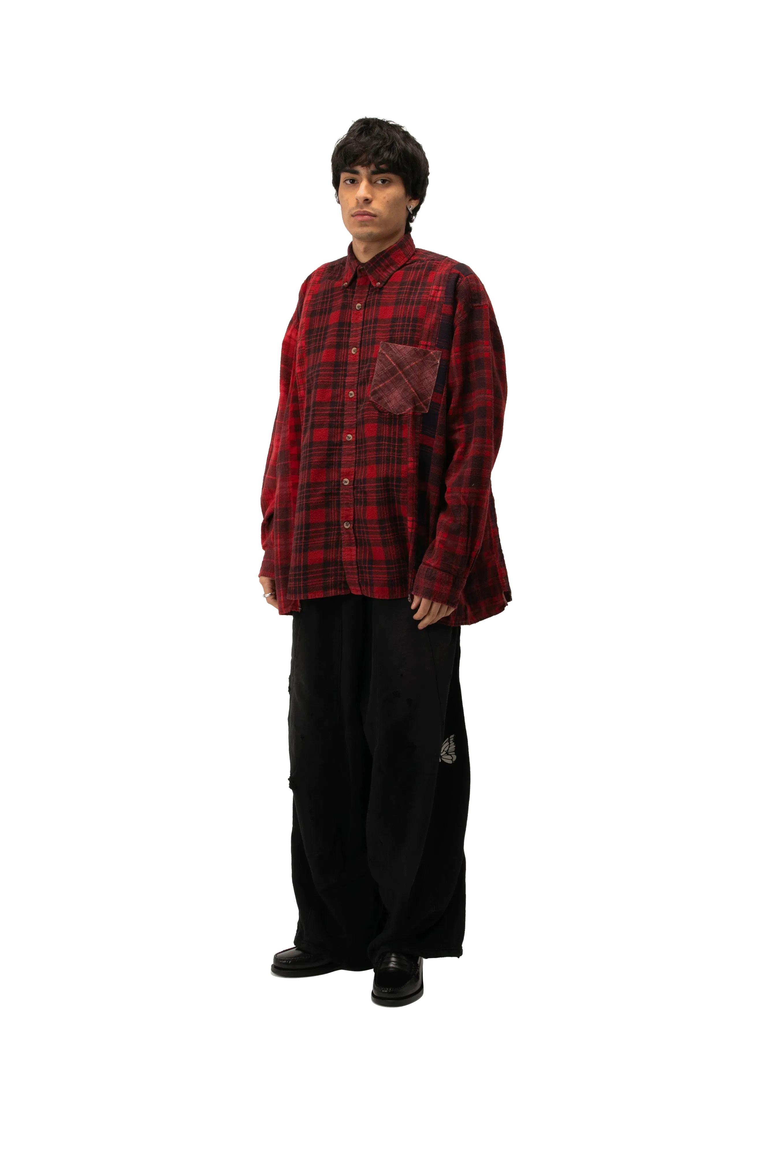 Needles Flannel Shirt -> 7 Cuts Wilde Shirt / Over Dye