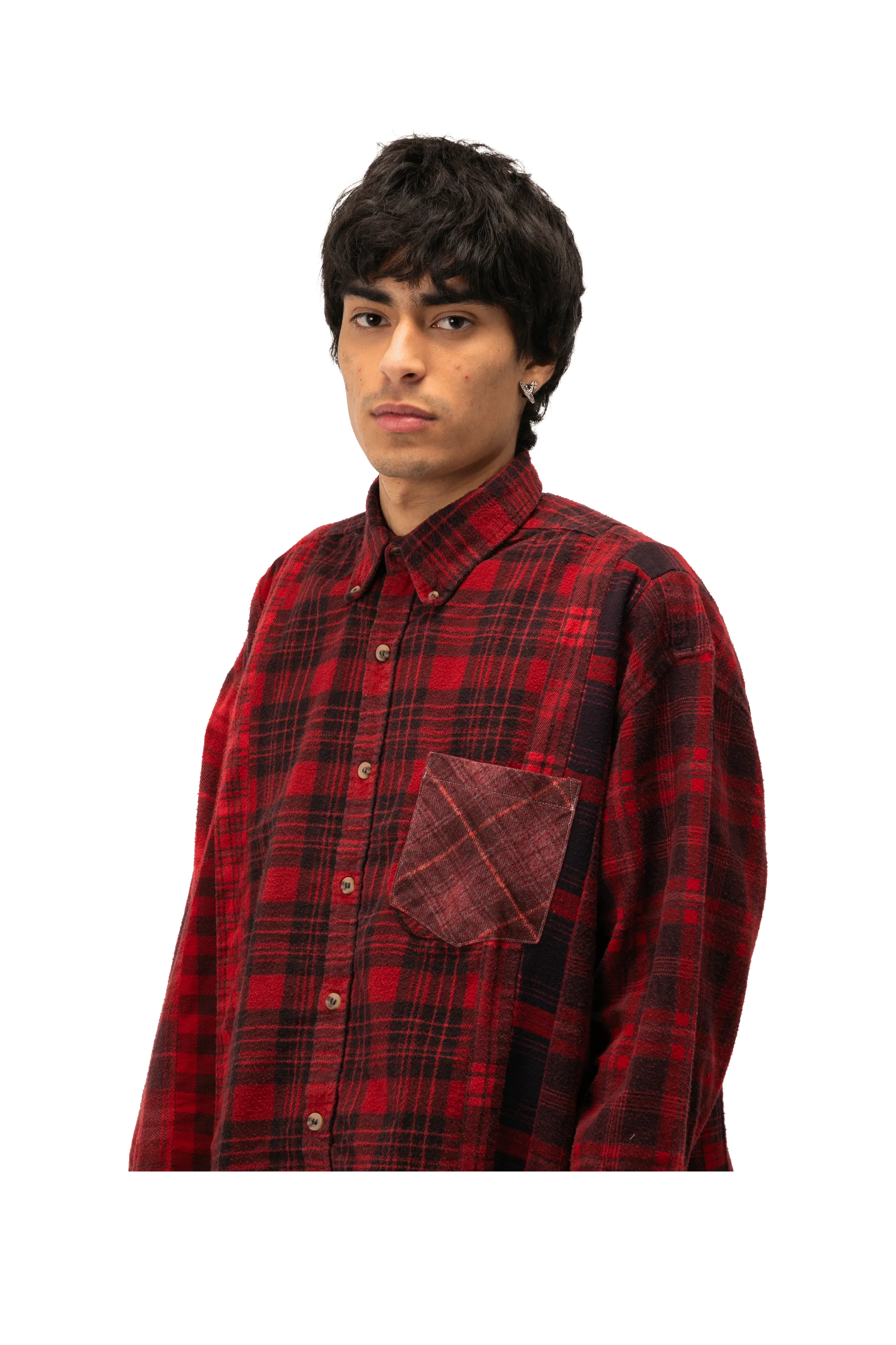 Needles Flannel Shirt -> 7 Cuts Wilde Shirt / Over Dye