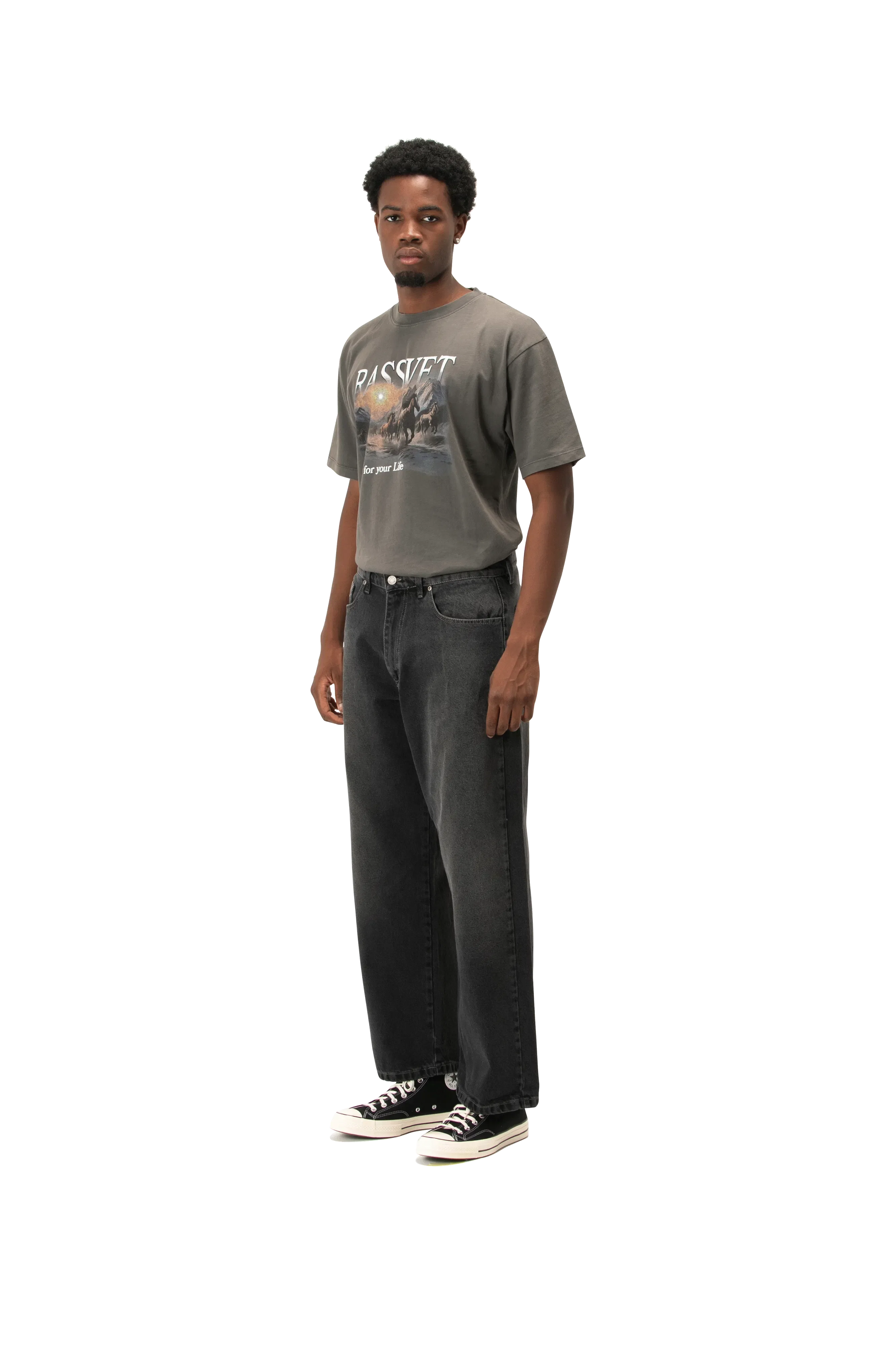 RASSVET Spot Wash Baggy Denim Pant Woven