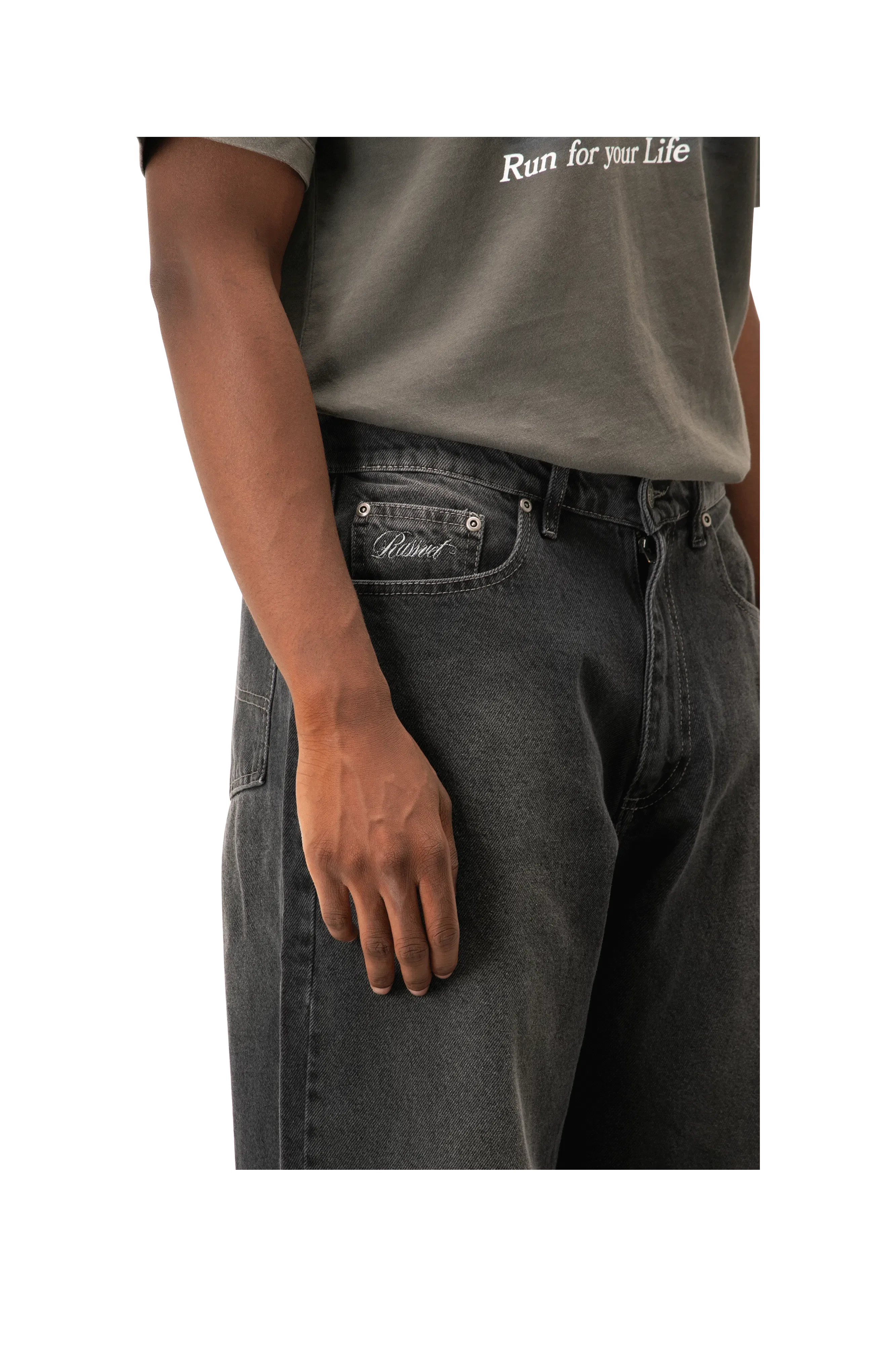 RASSVET Spot Wash Baggy Denim Pant Woven