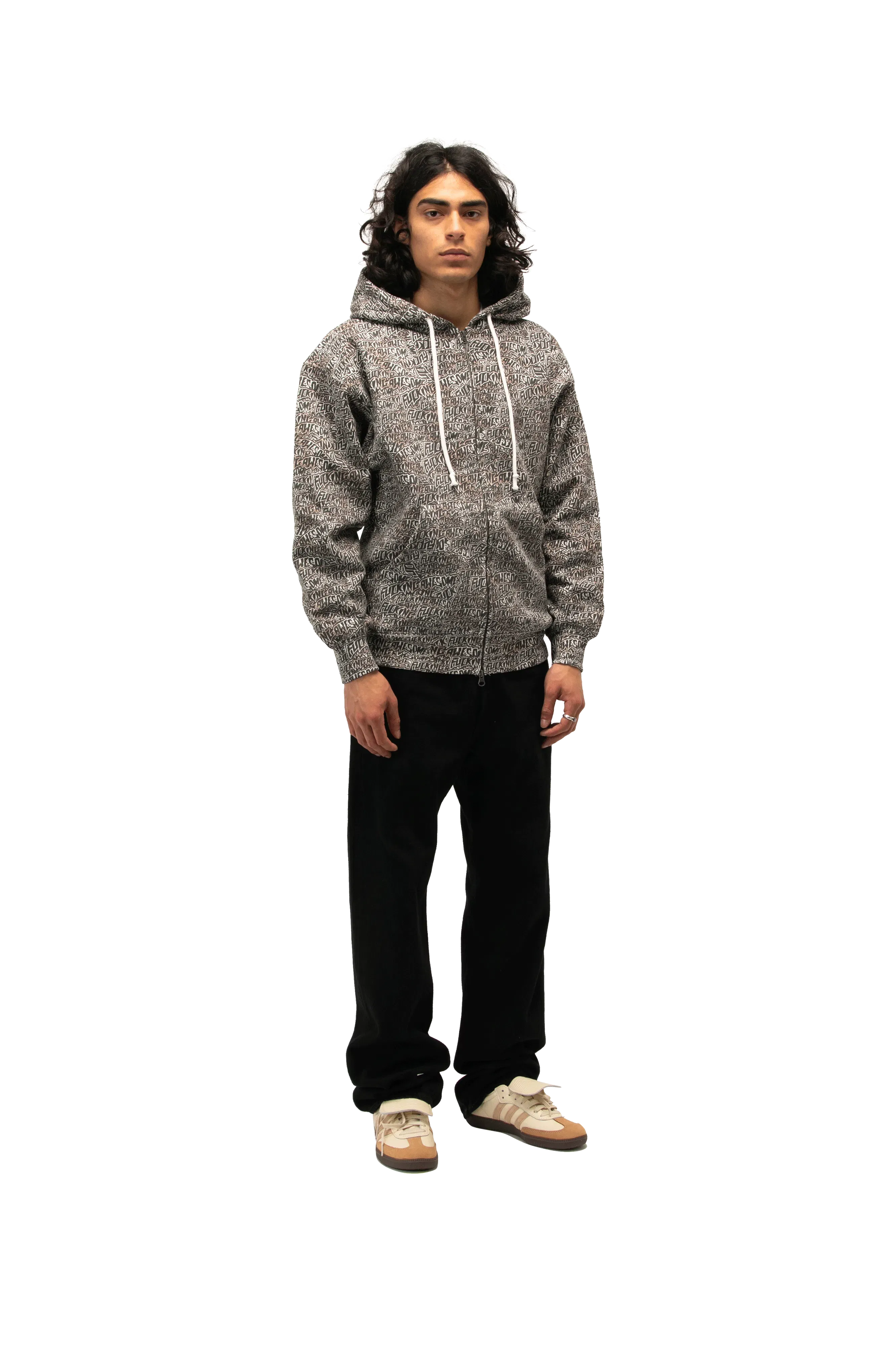 Fucking Awesome Burnt Sticker Stamp Zipped Hoodie