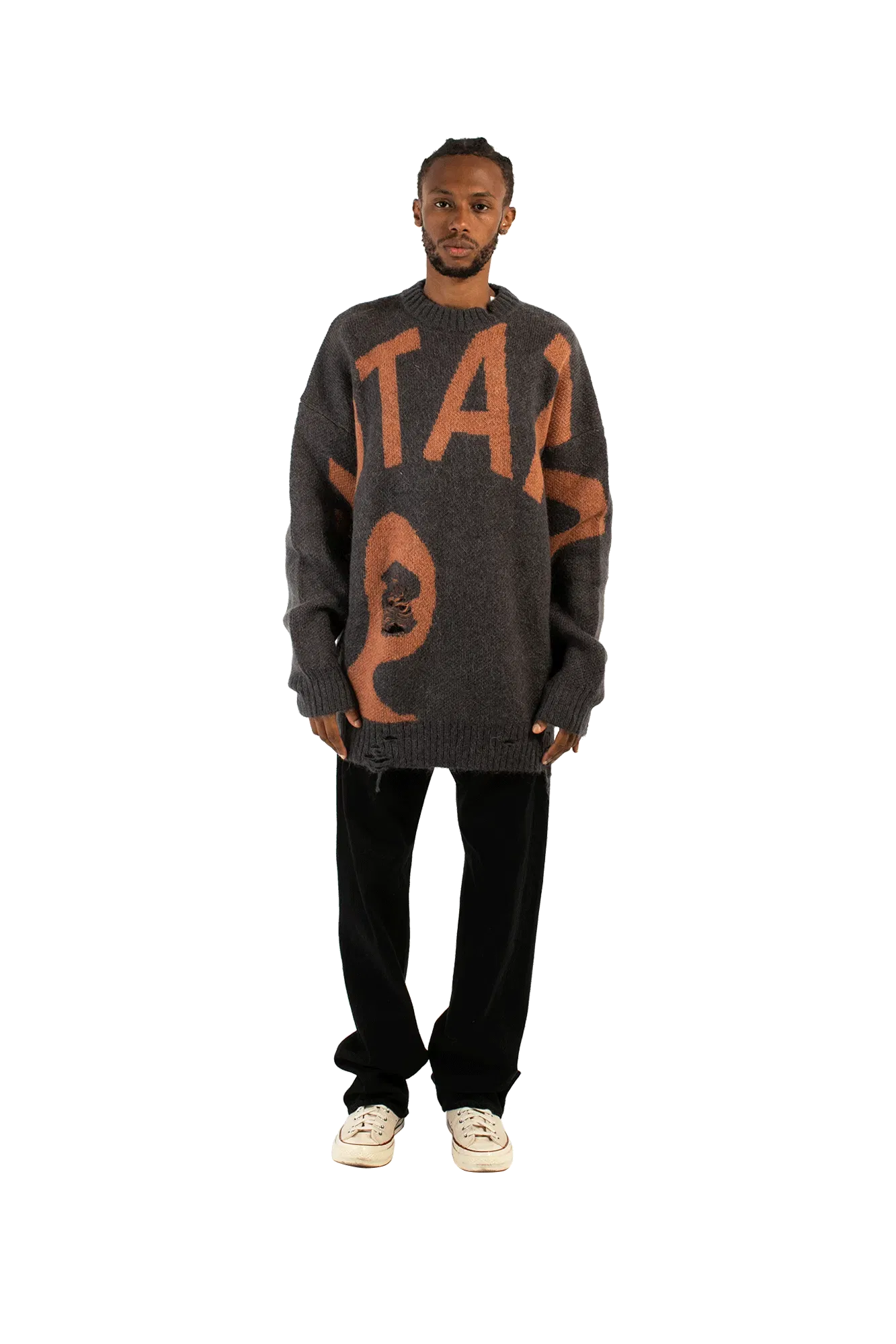 P.A.M. Mutate Distressed Creneck Sweater