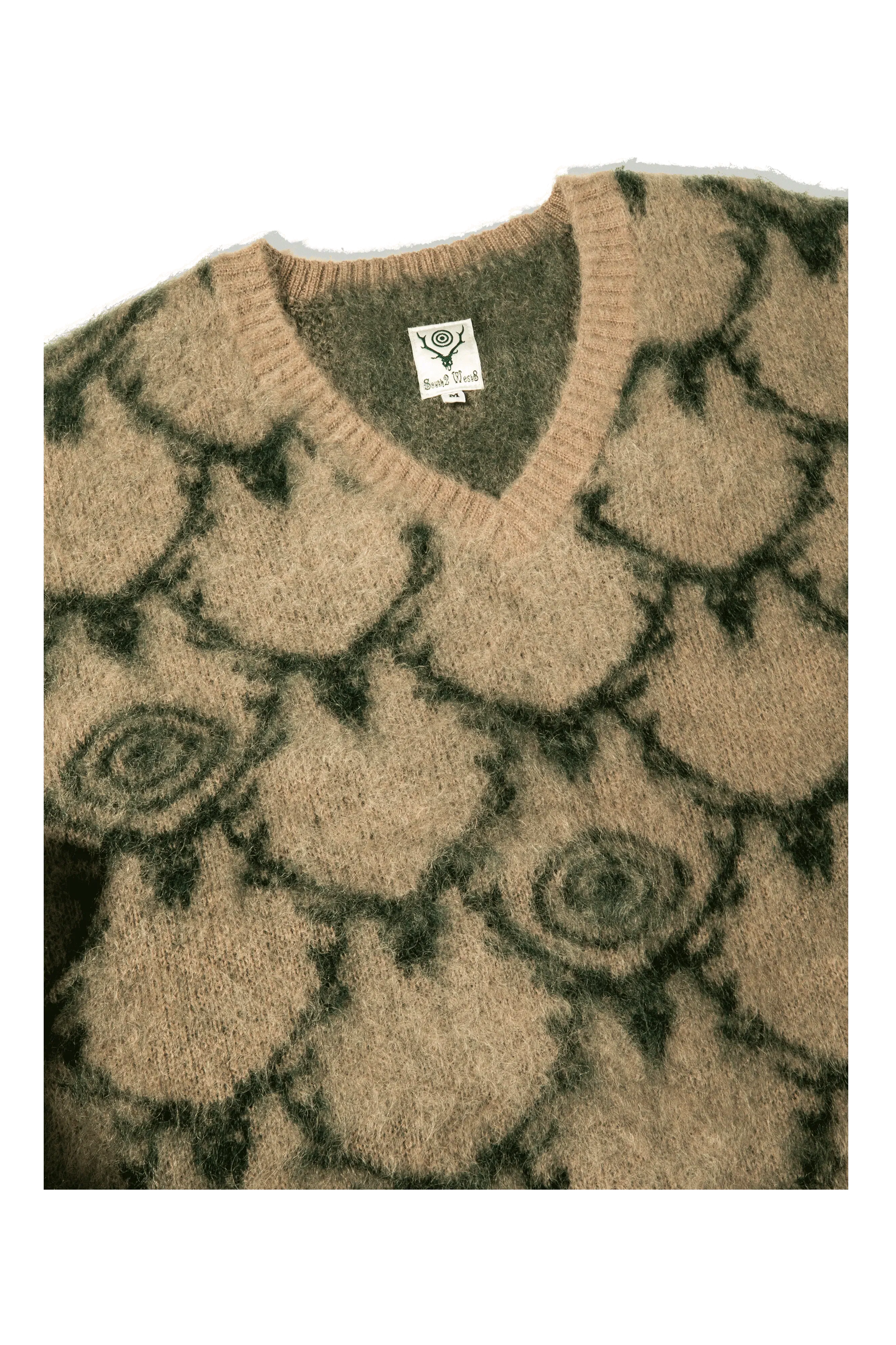 SOUTH2 WEST8 Skull&Target Loose Fit V Neck Sweater