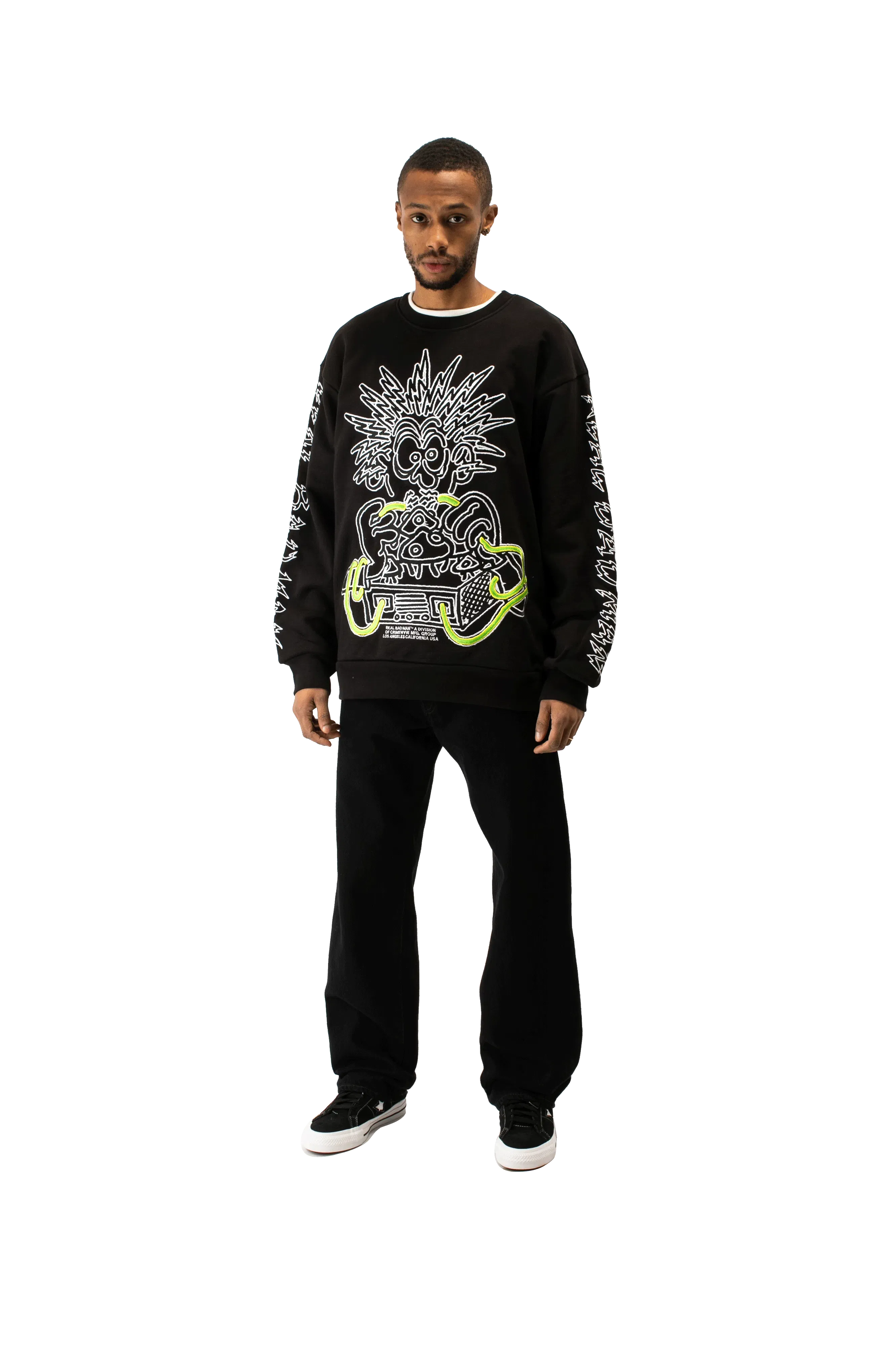 Real Bad Man Electrified Crewneck Fleece Sweatshirt