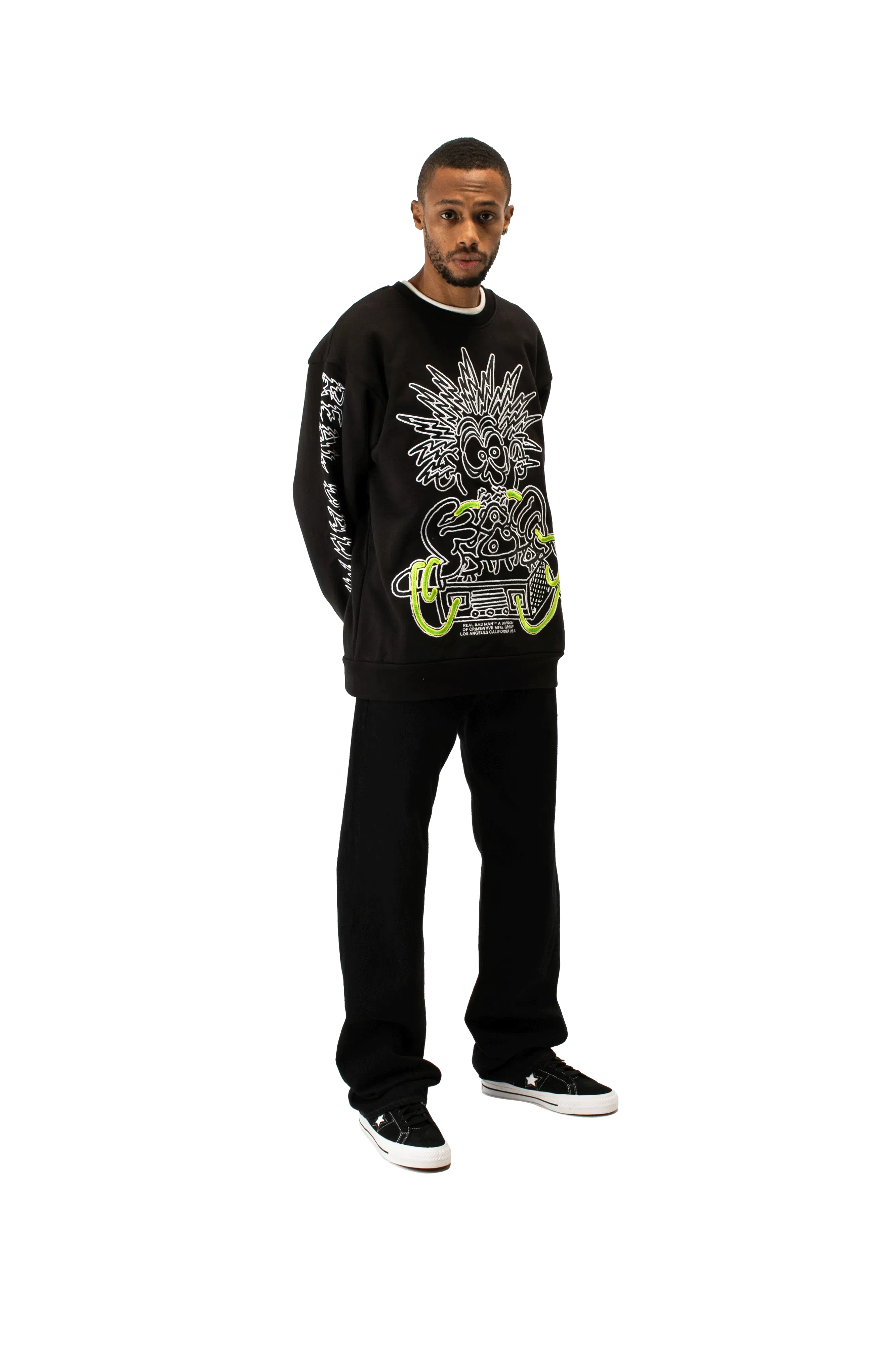 Real Bad Man Electrified Crewneck Fleece Sweatshirt