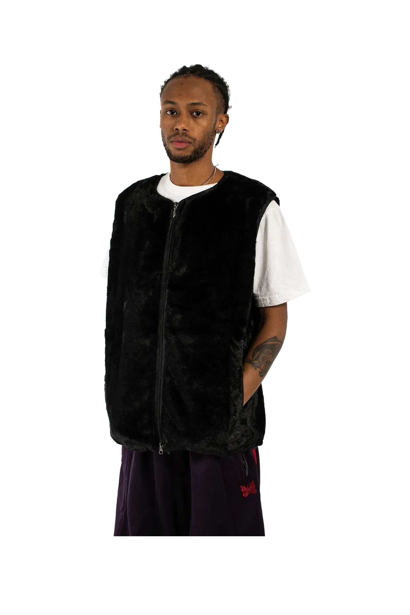 Needles Micro Fur W.U. Piping Vest