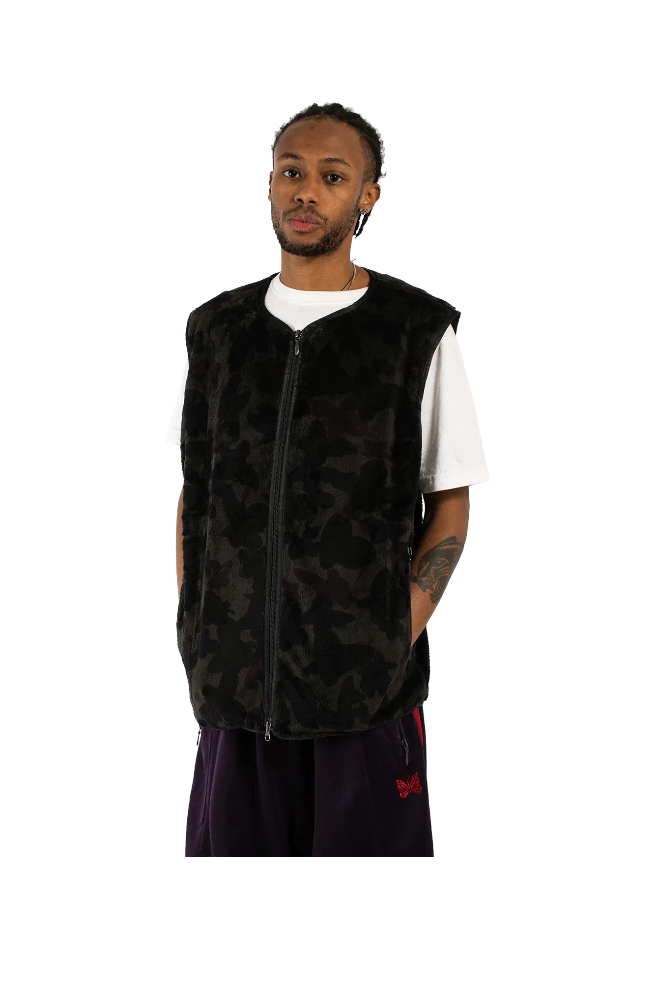 Needles Papillon Micro Fur W.U. Piping Vest