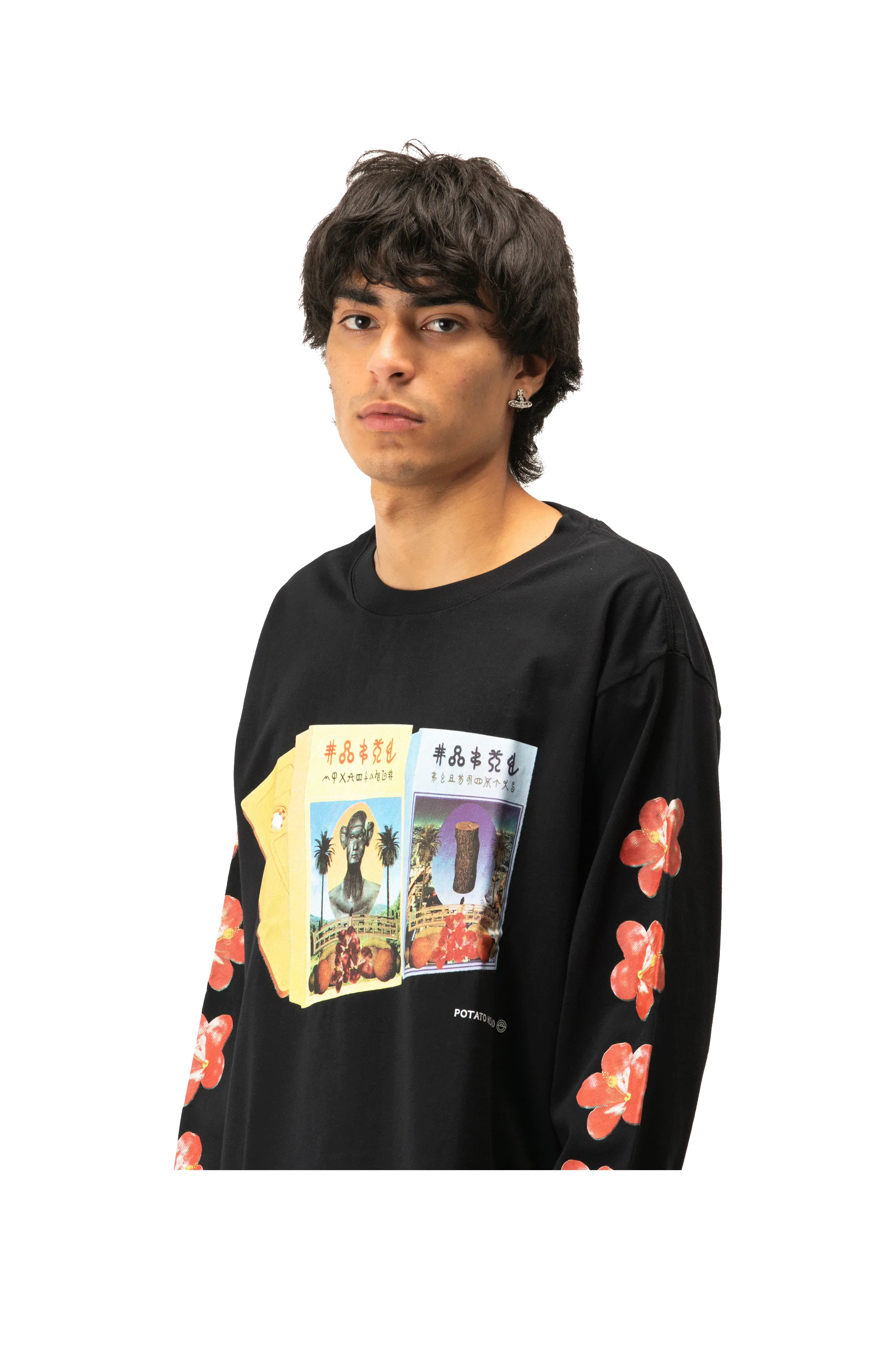 Potato Head Cassette Tape Long Sleeve Printed T-Shirt