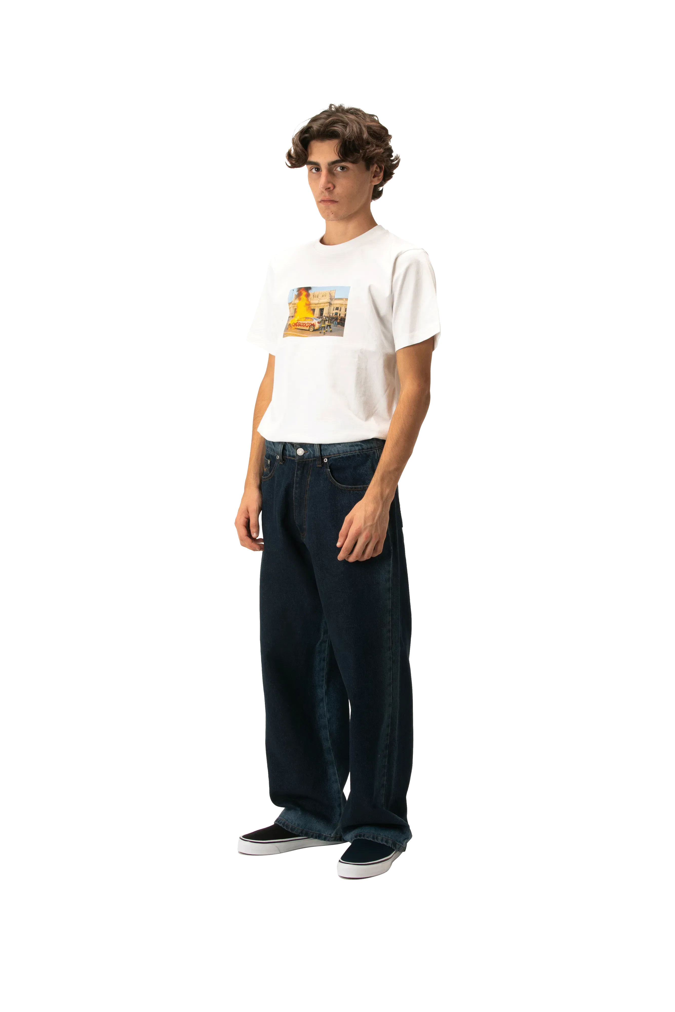 RASSVET Shadow Wash Baggy Denim Pant Woven