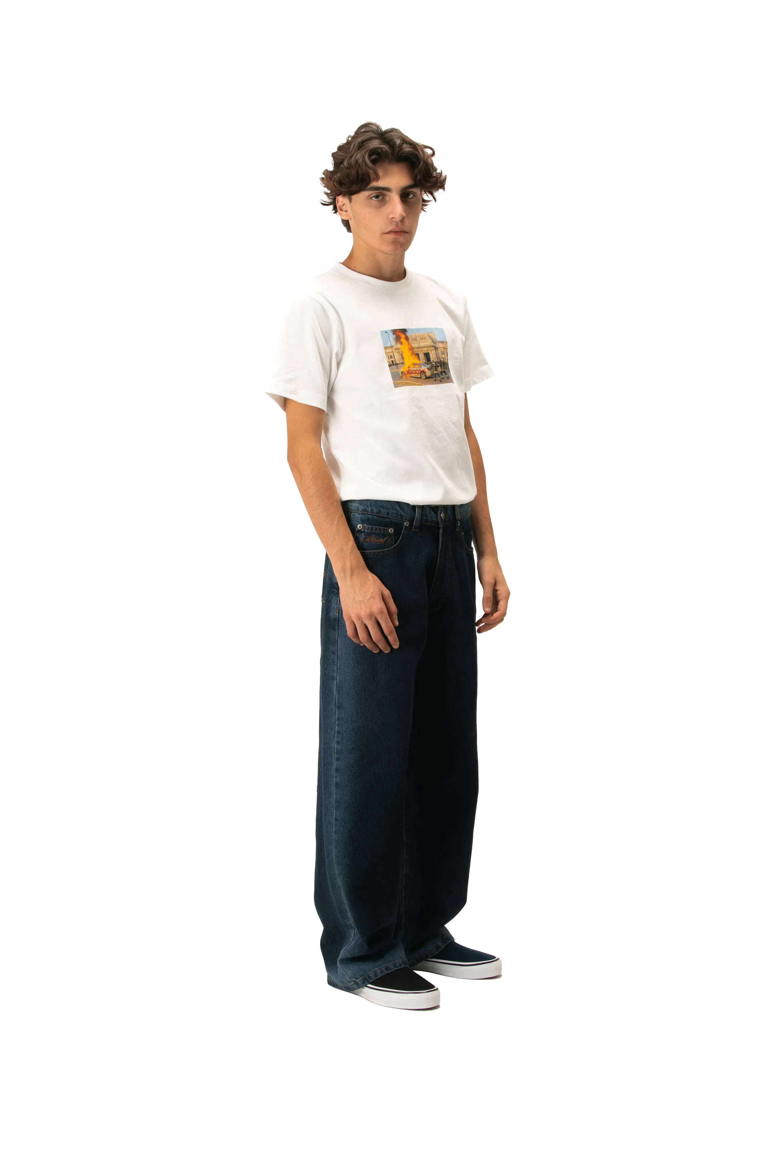 RASSVET Shadow Wash Baggy Denim Pant Woven