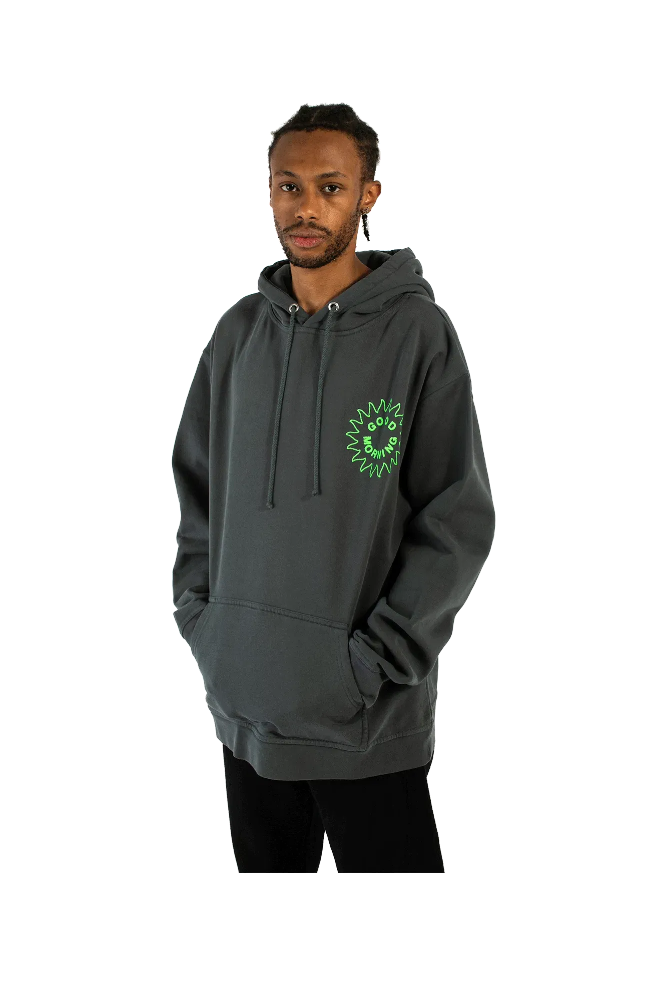 Good Morning Tapes Sun Logo Fleece Pullover Hood