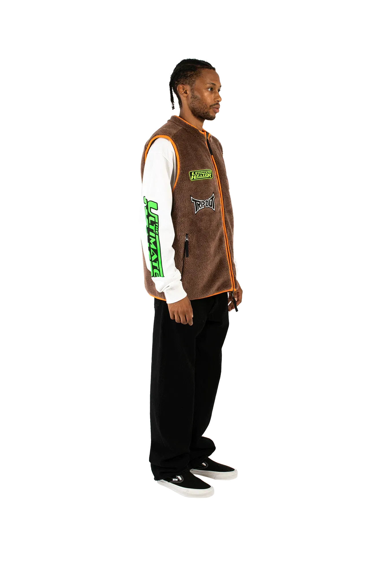 Good Morning Tapes Reversible Polar Fleece Zip Thru Vest