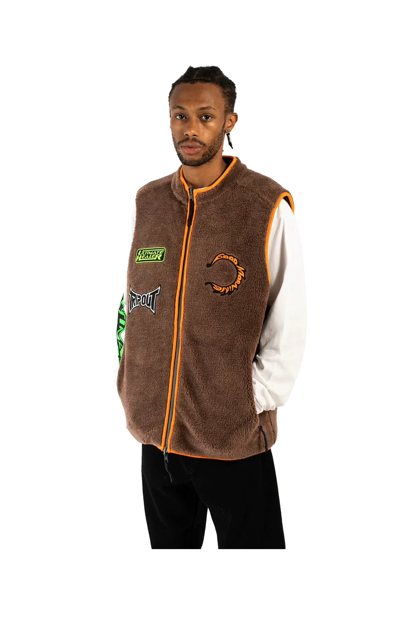 Good Morning Tapes Reversible Polar Fleece Zip Thru Vest