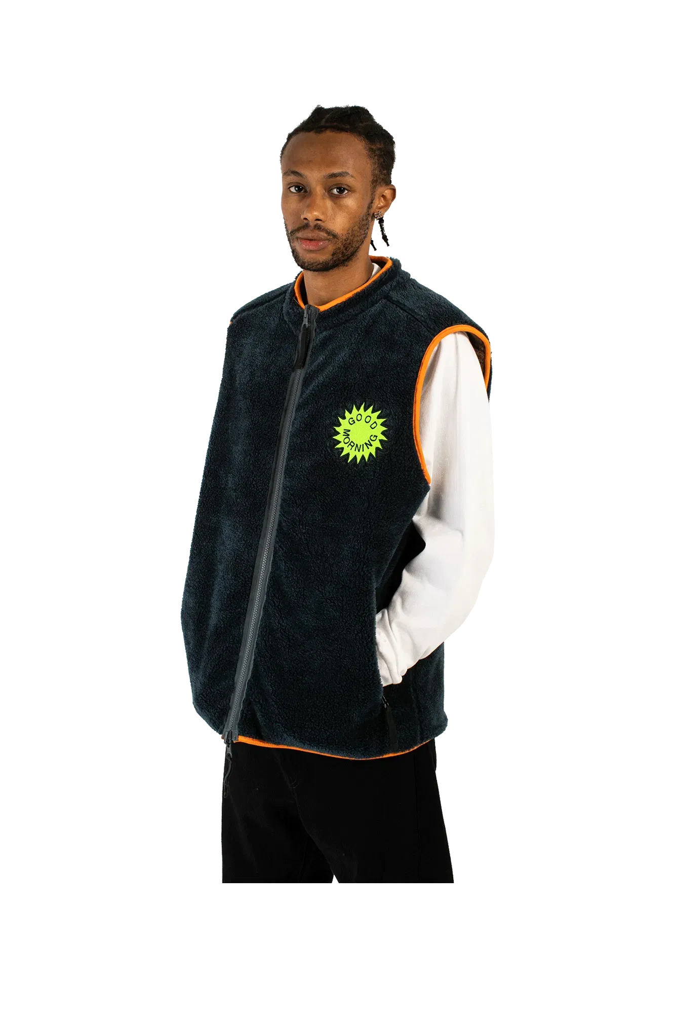 Good Morning Tapes Reversible Polar Fleece Zip Thru Vest
