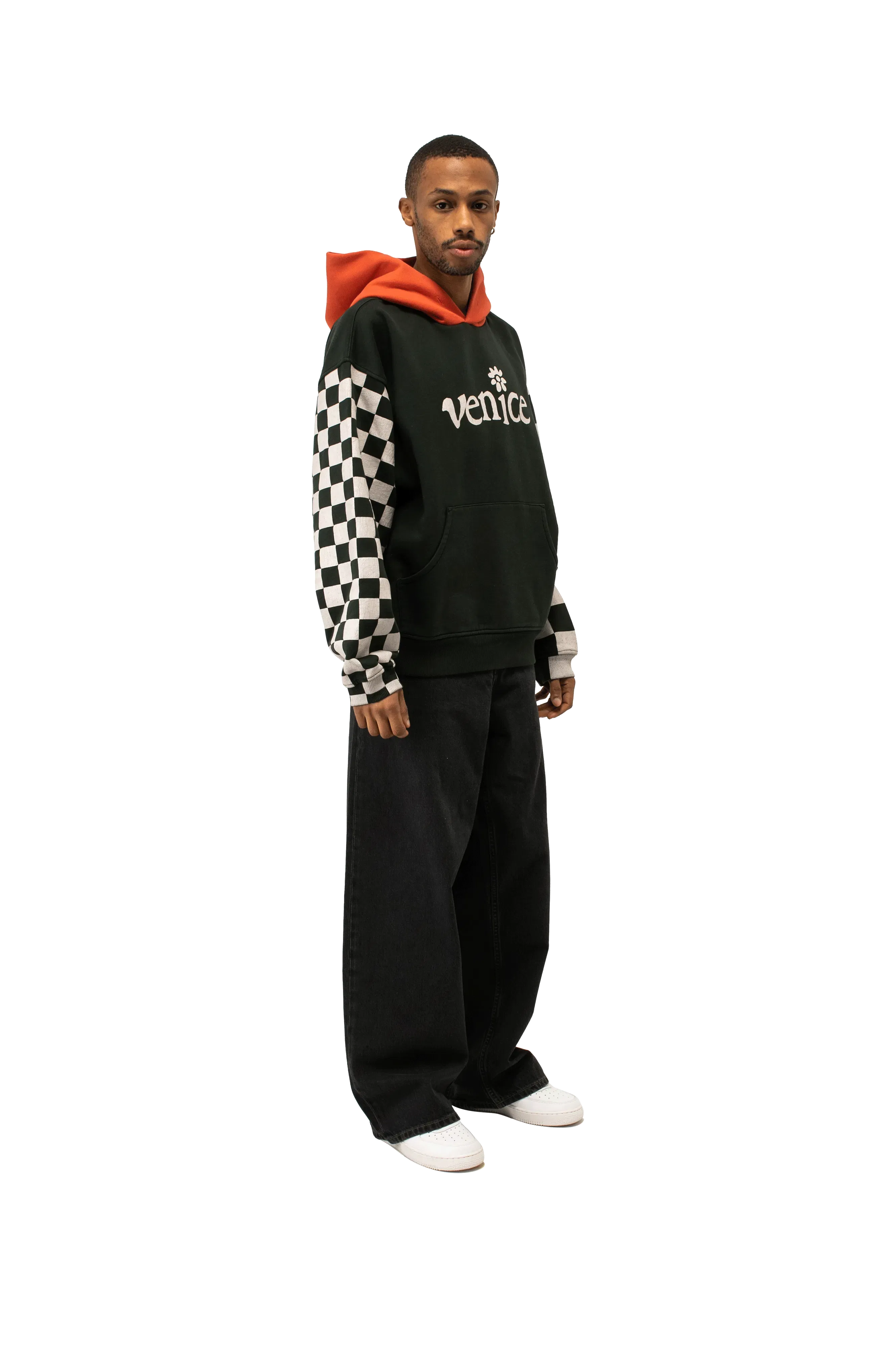 ERL Venice Checker Sleeve Hoodie Knit