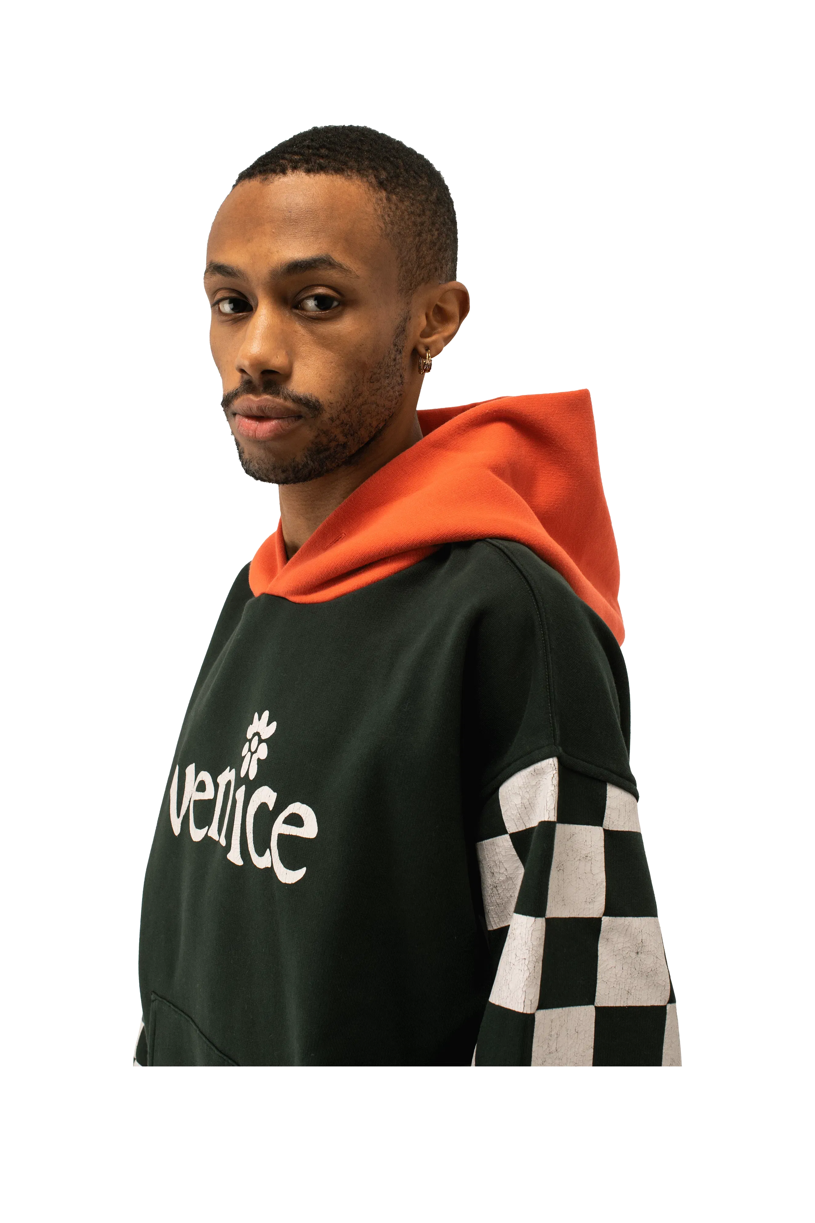 ERL Venice Checker Sleeve Hoodie Knit