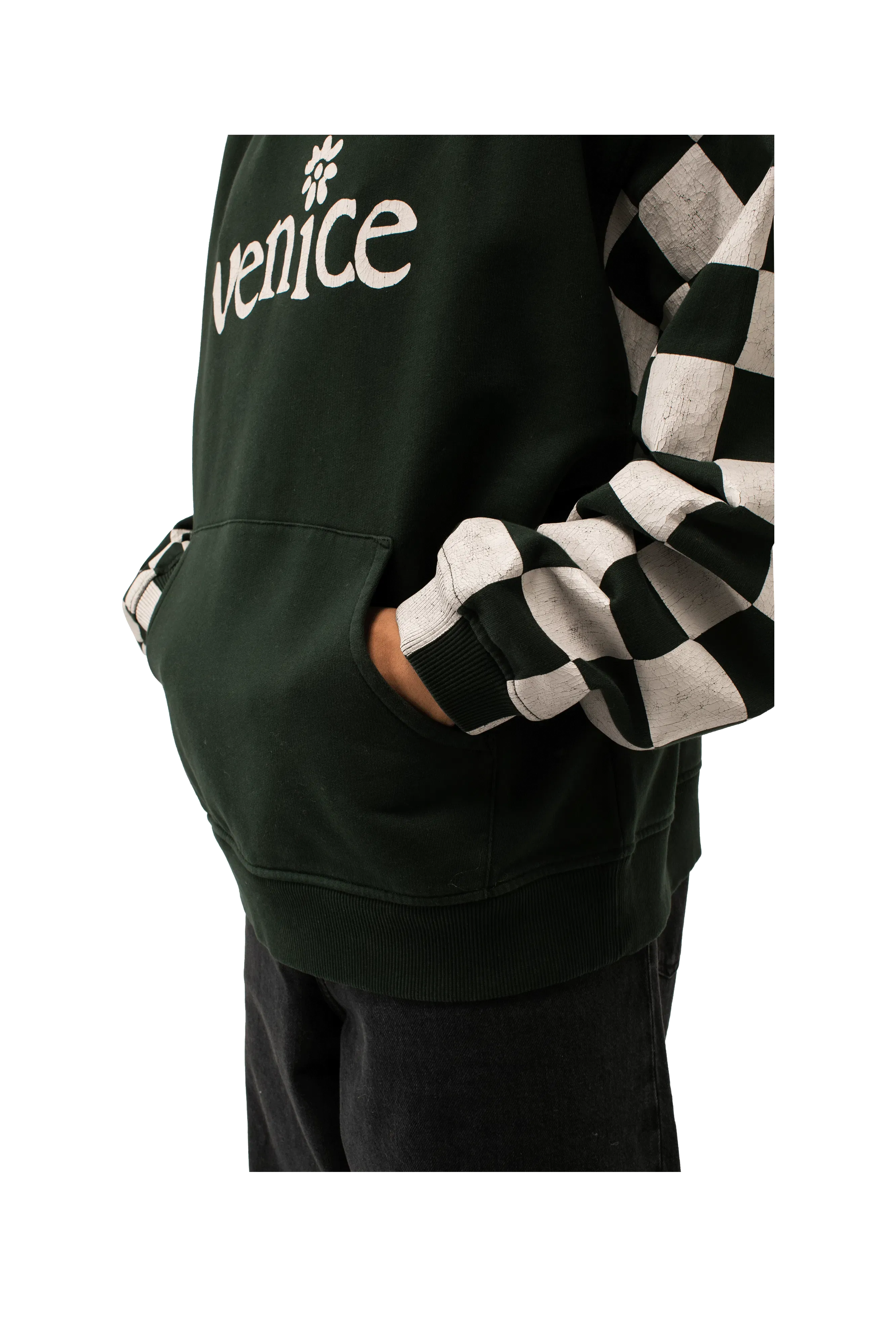 ERL Venice Checker Sleeve Hoodie Knit