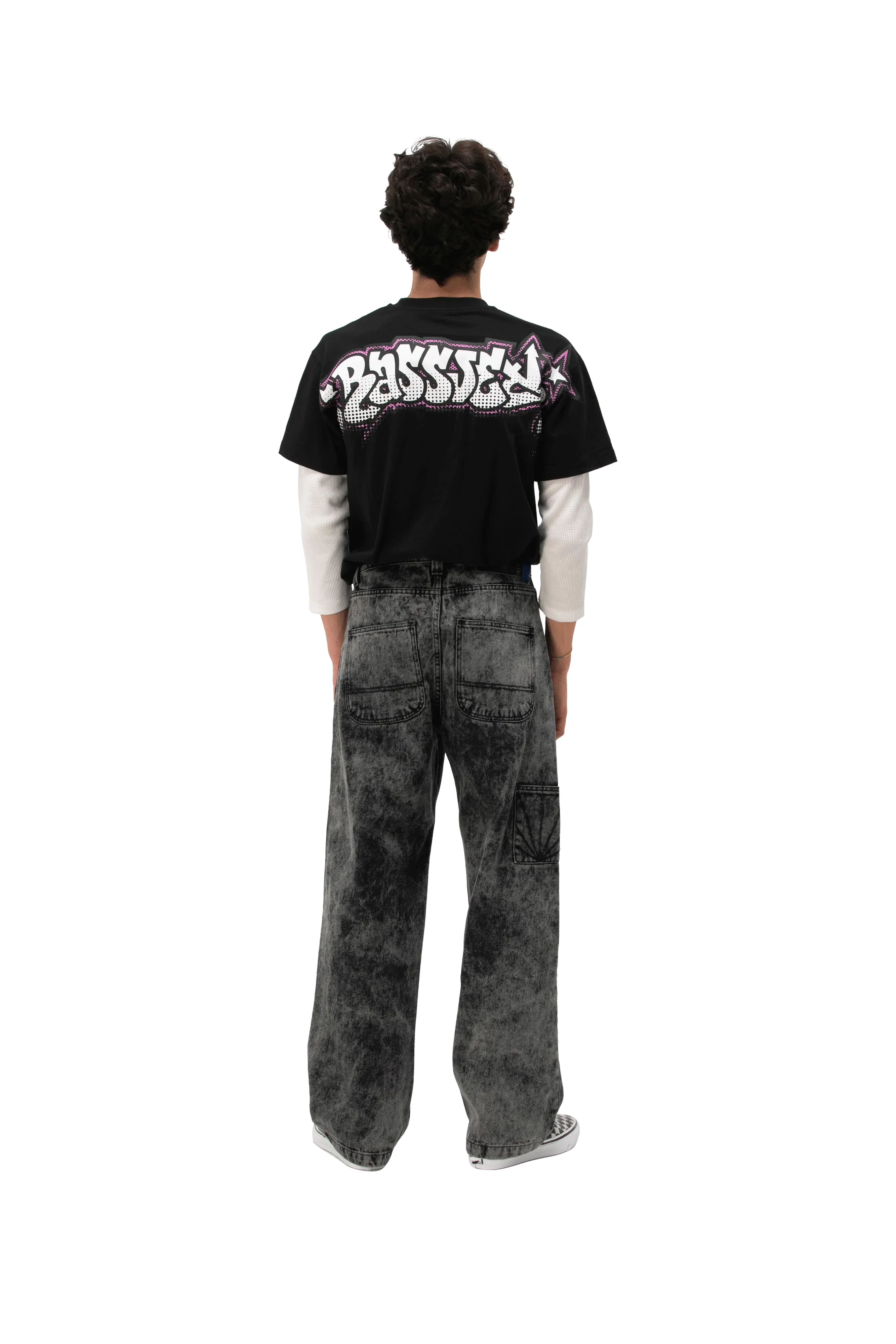 RASSVET Acid Wash Carpenter Work Denim Pant Woven