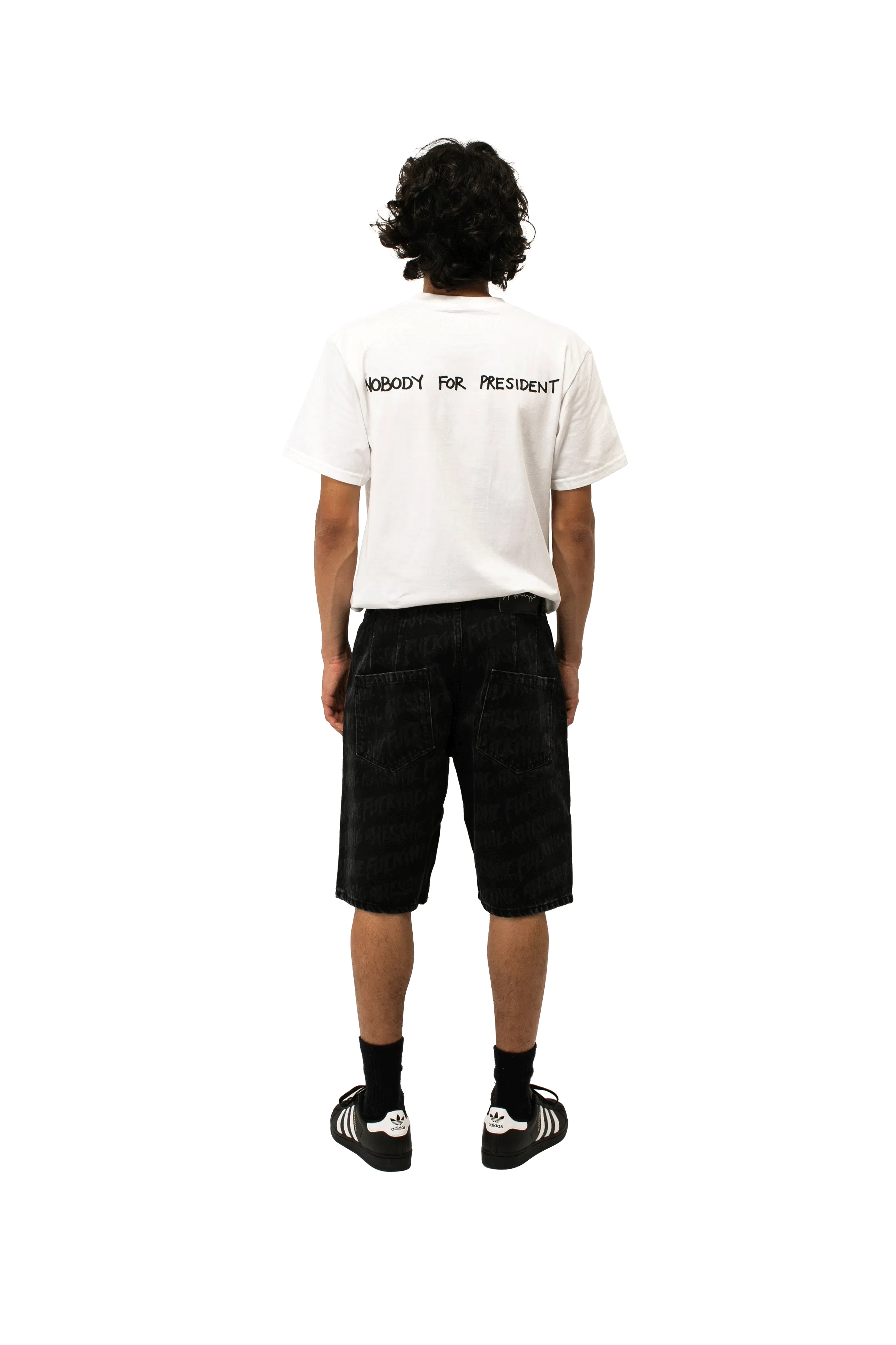Fucking Awesome Baggy Pleated Denim Laser Stamp Shorts