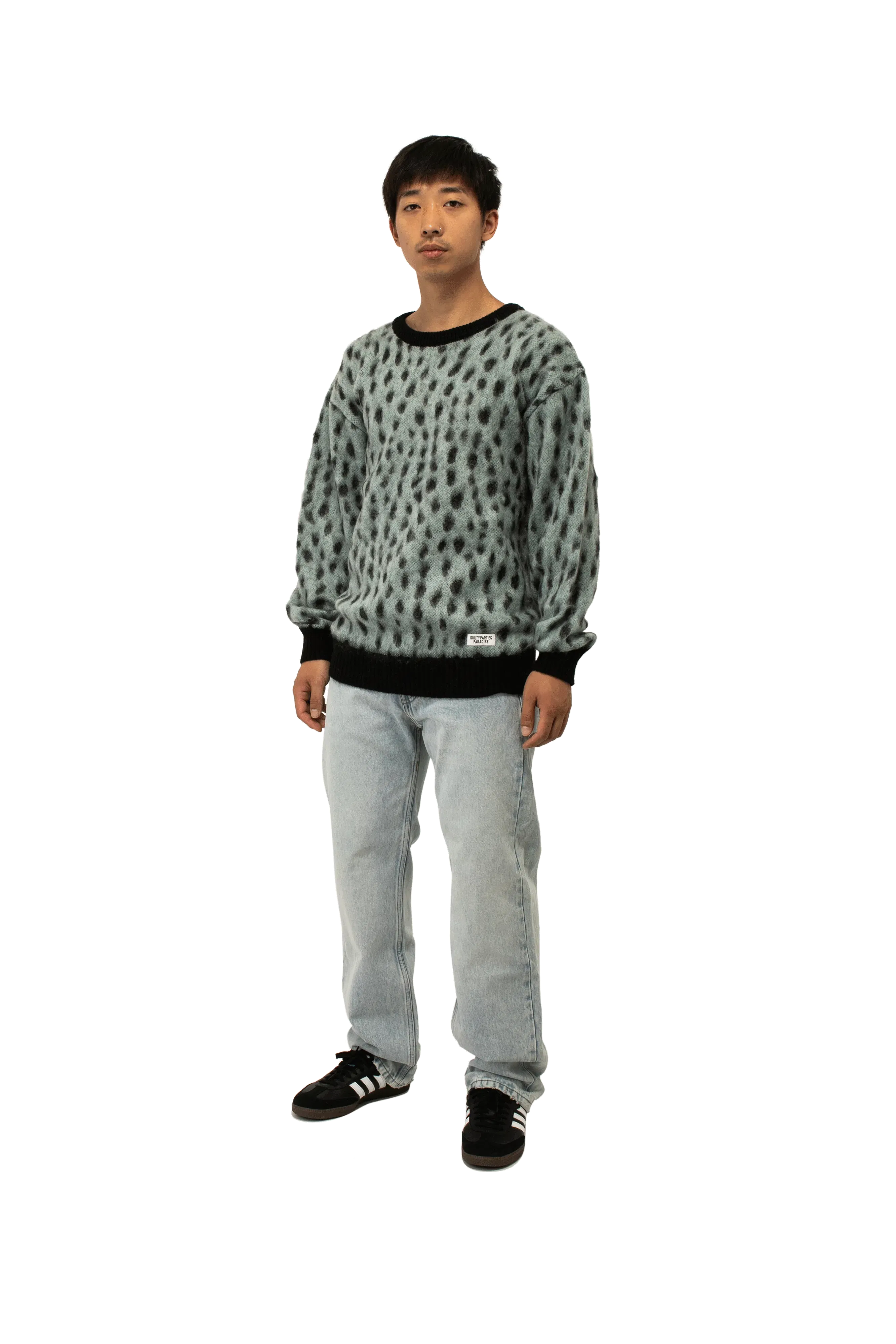 Wacko Maria Leopard Mohair Crewneck Sweater