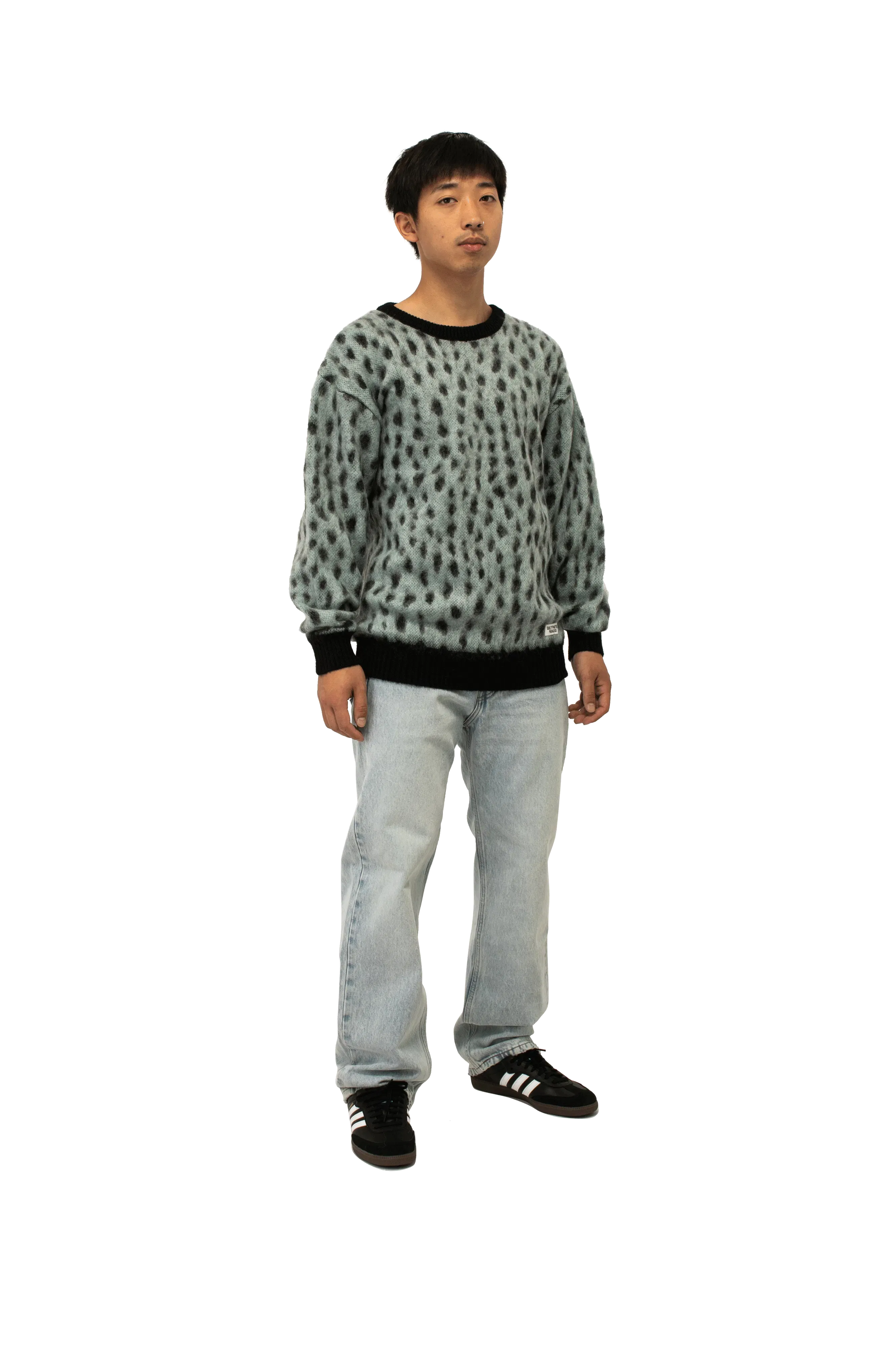 Wacko Maria Leopard Mohair Crewneck Sweater
