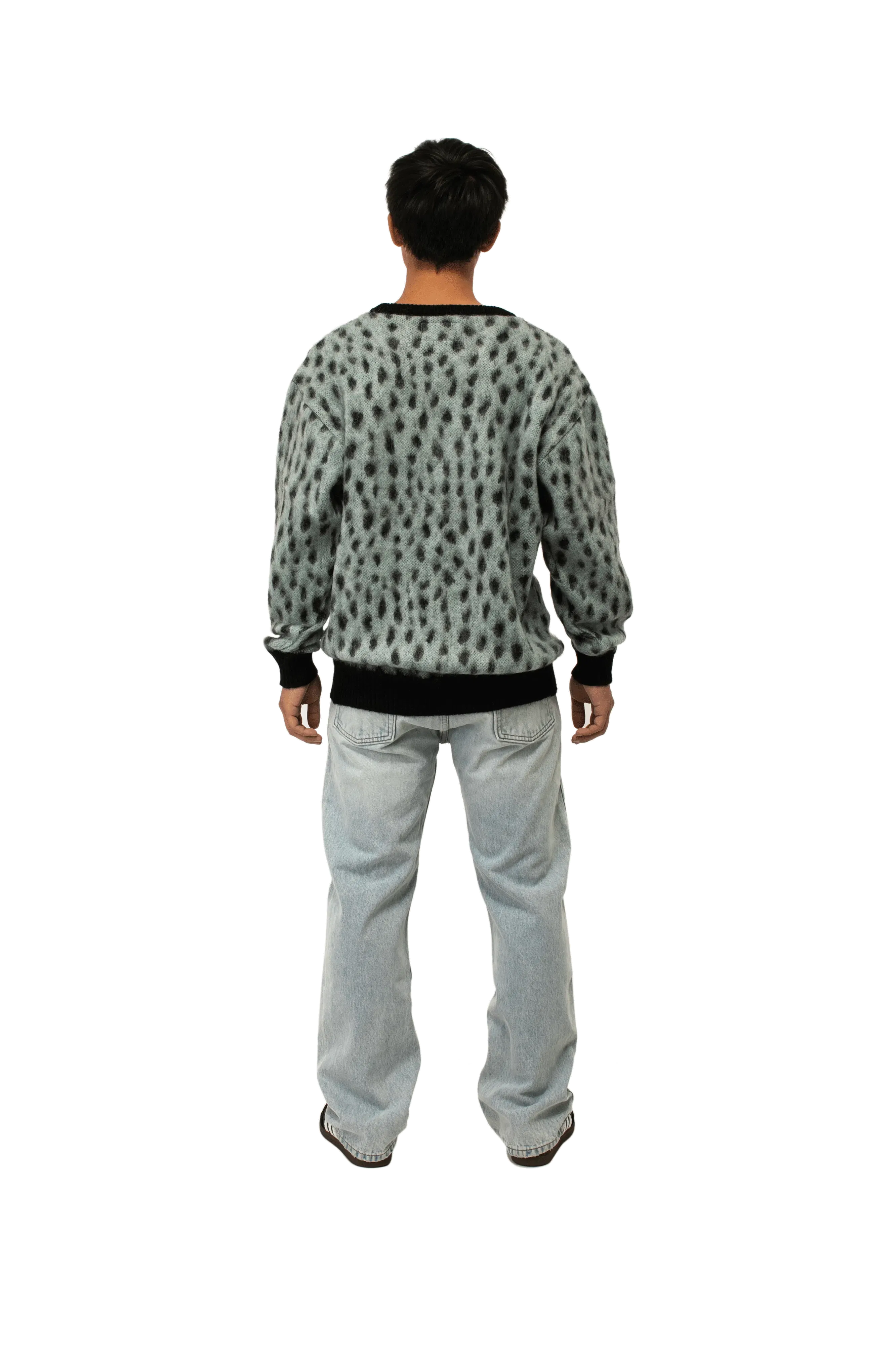 Wacko Maria Leopard Mohair Crewneck Sweater