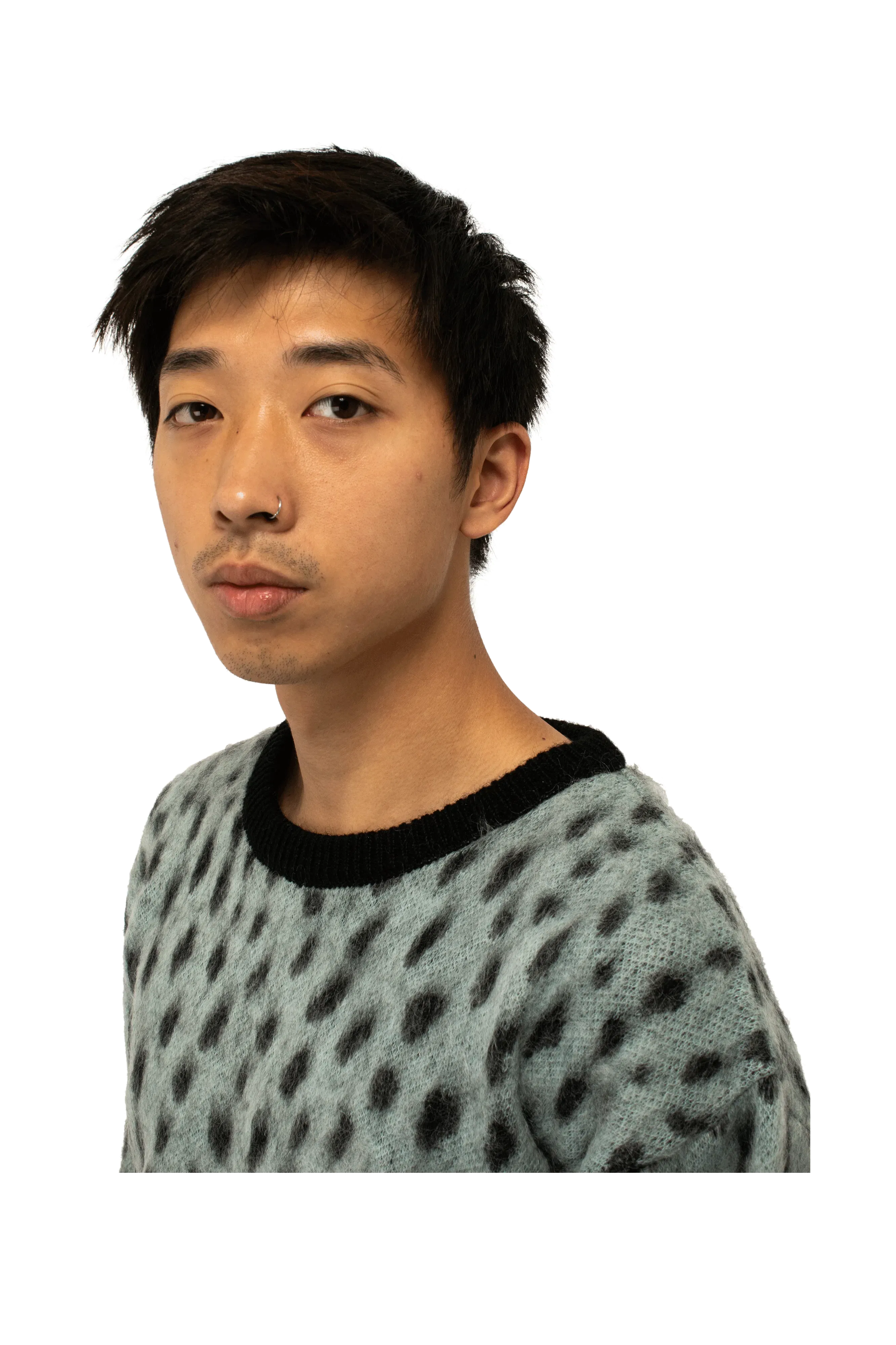Wacko Maria Leopard Mohair Crewneck Sweater