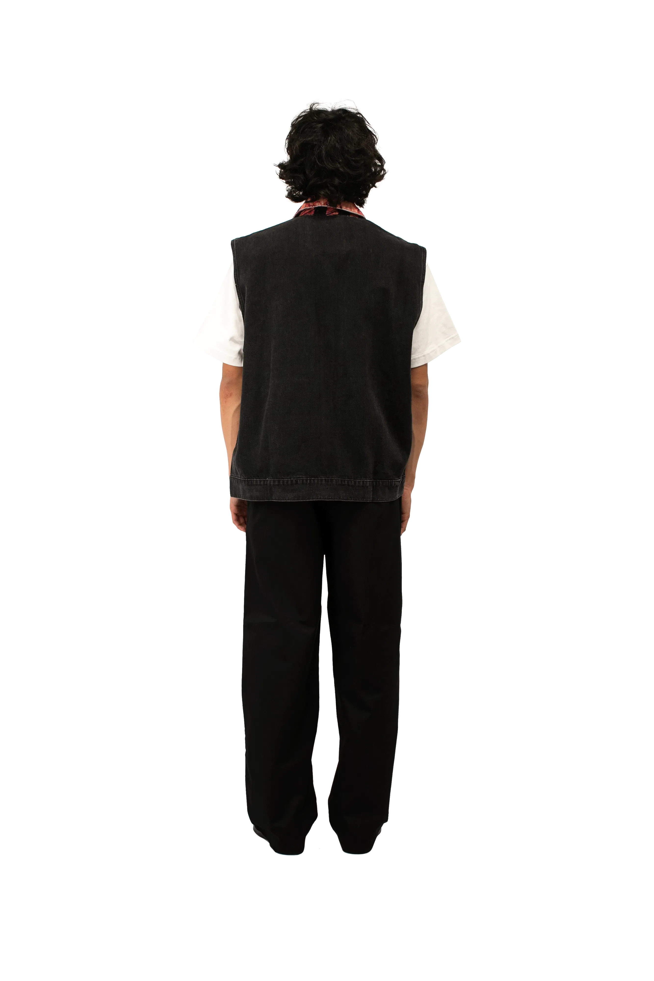 RASSVET Flower Print Denim Sleeveless Jacket