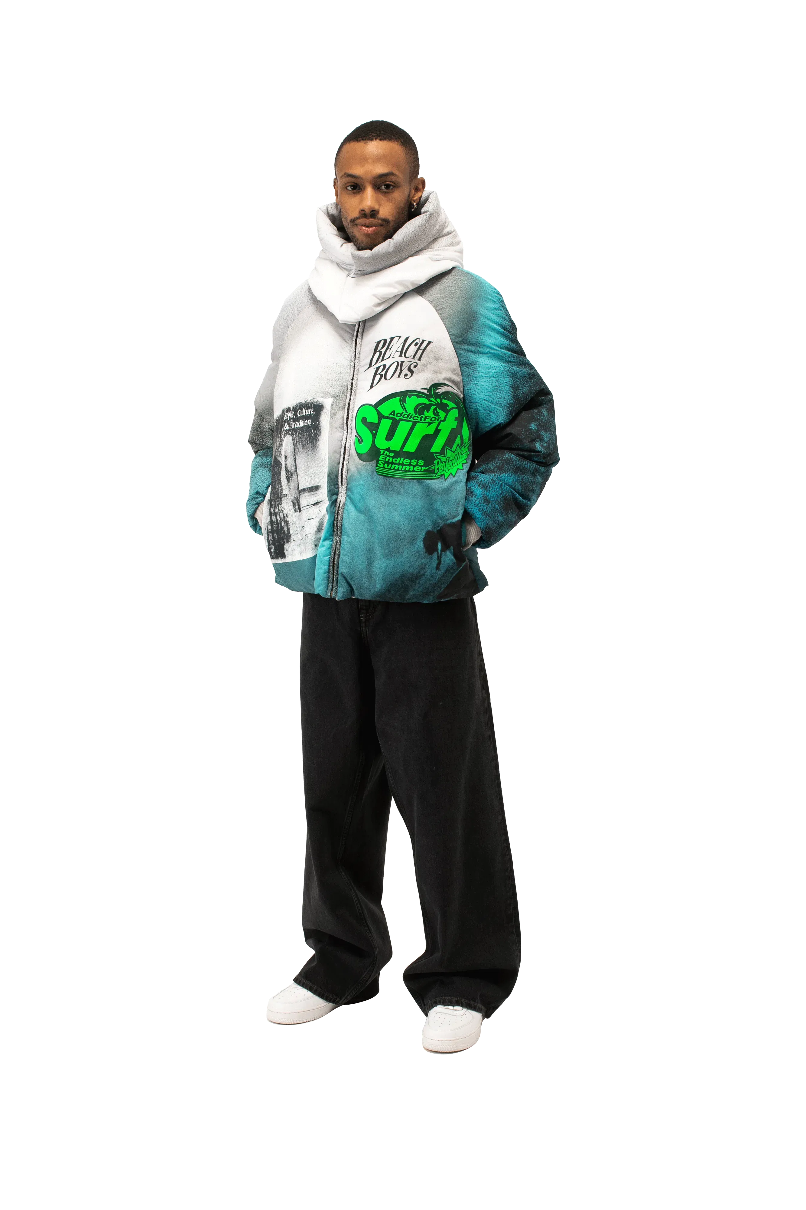 ERL Hooded Puffer Jacket Woven