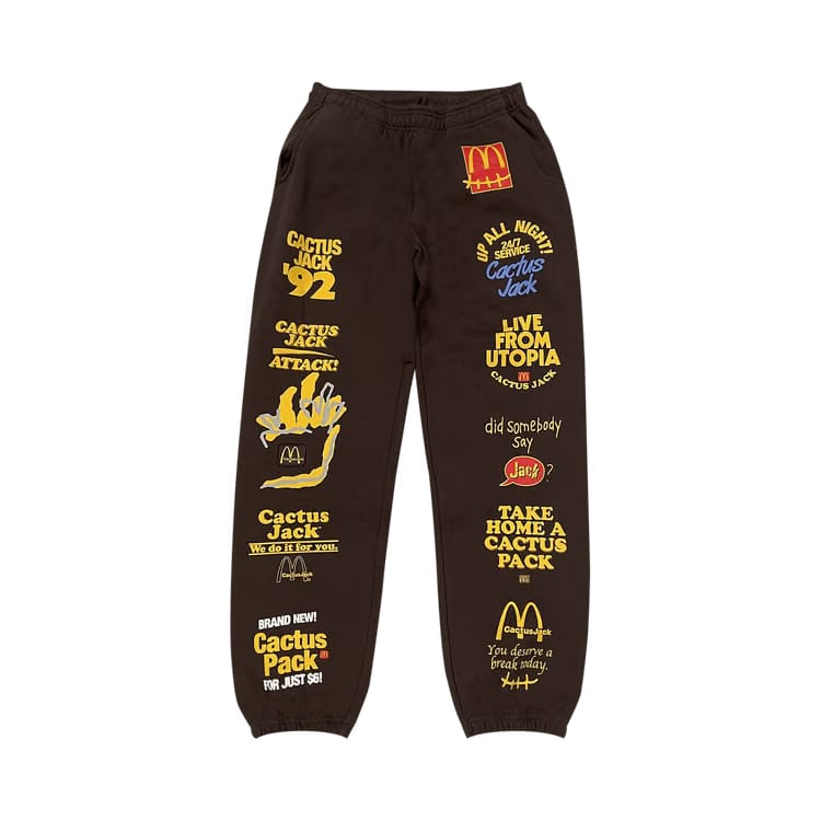 Cactus Jack by Travis Scott x McDonald's Sticker Bomb Sweatpants Brown