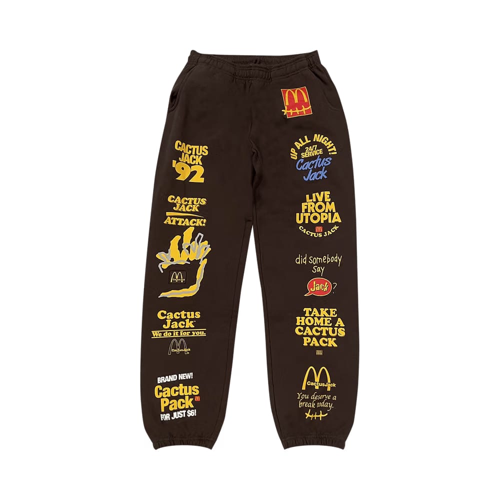 Cactus Jack by Travis Scott x McDonald's Sticker Bomb Sweatpants Brown