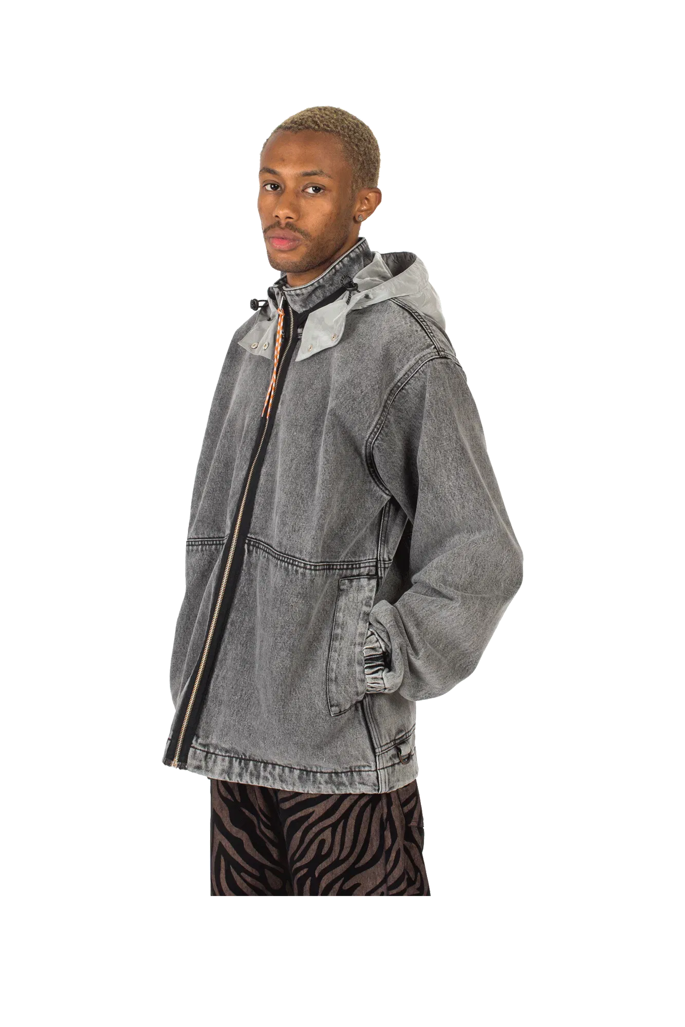 Aries Nylon Hooded Denim Jacket