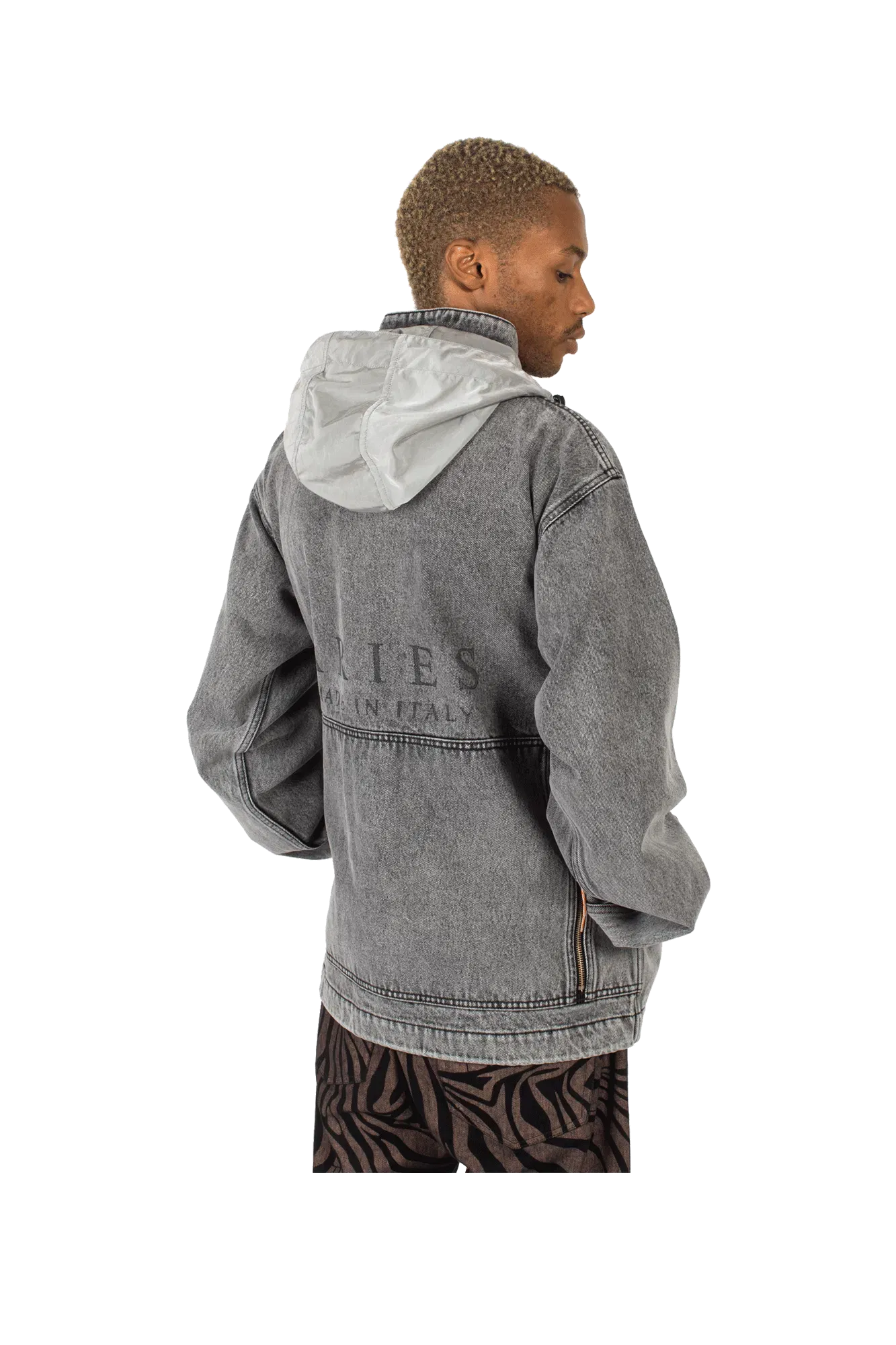 Aries Nylon Hooded Denim Jacket