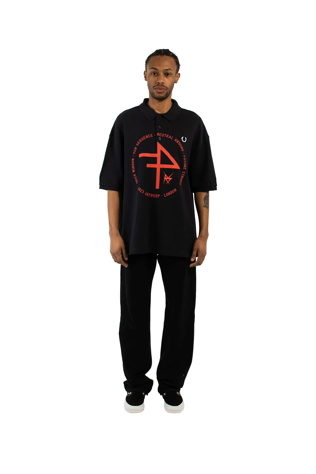Fred Perry Oversized Printed Polo Shirt