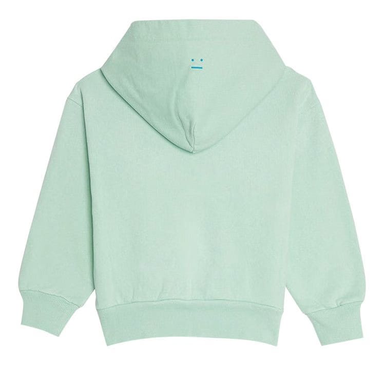 Acne Studios Kids Logo Patch Zip Up Hoodie Sea Foam Green